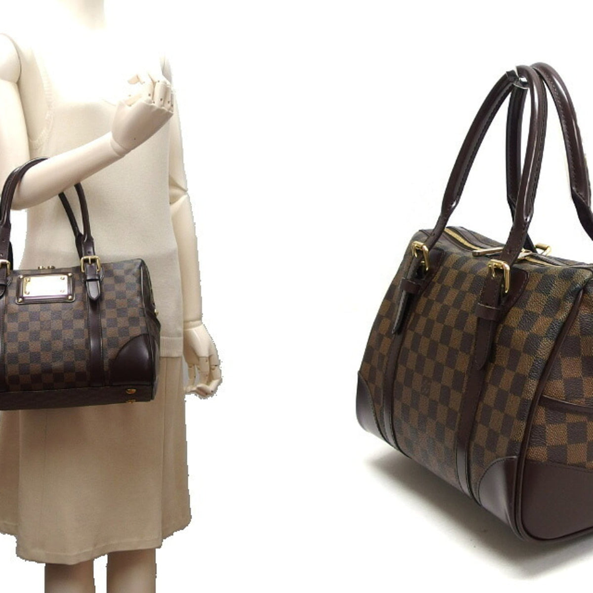 Louis Vuitton Damier Dark Brown Damier Canvas Boston Bag Handbag (Pre-Owned)