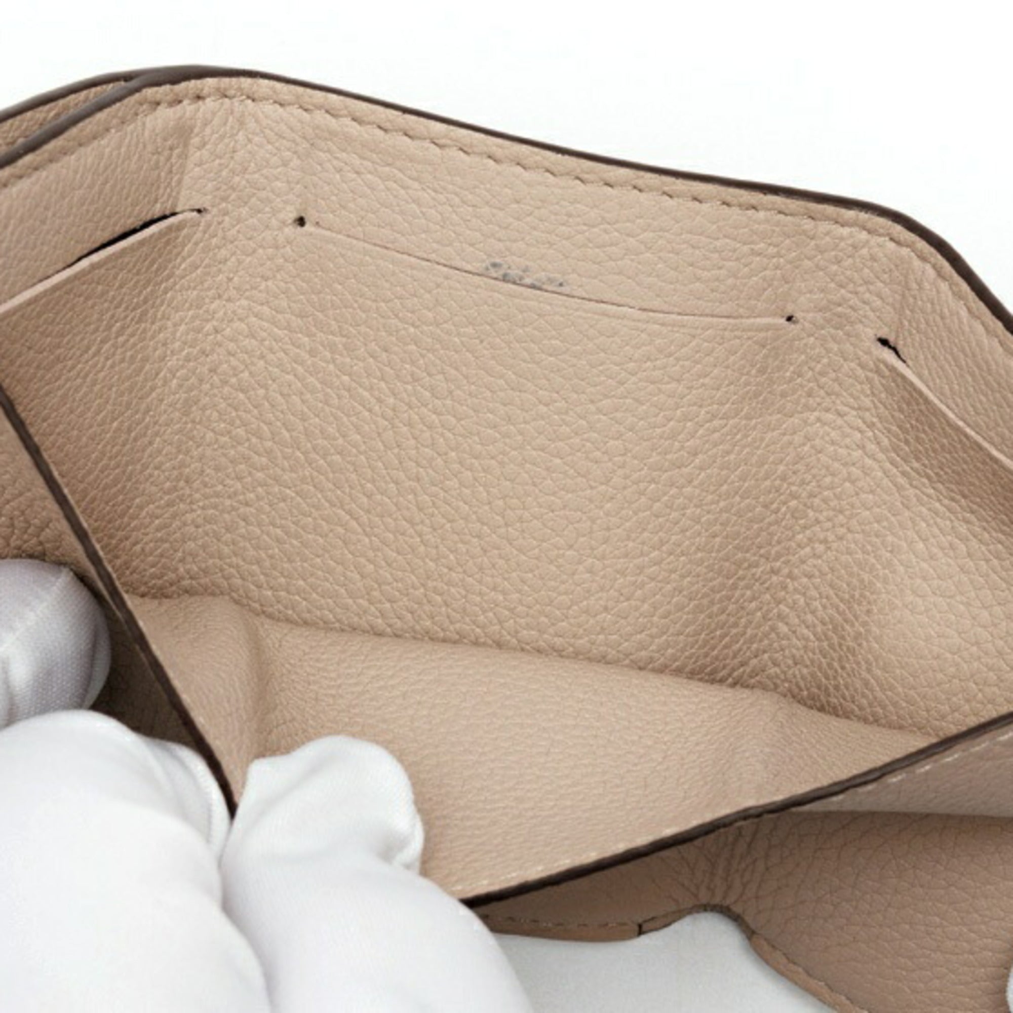 Louis Vuitton Grayish Leather Wallet (Tri-Fold) (Pre-Owned)