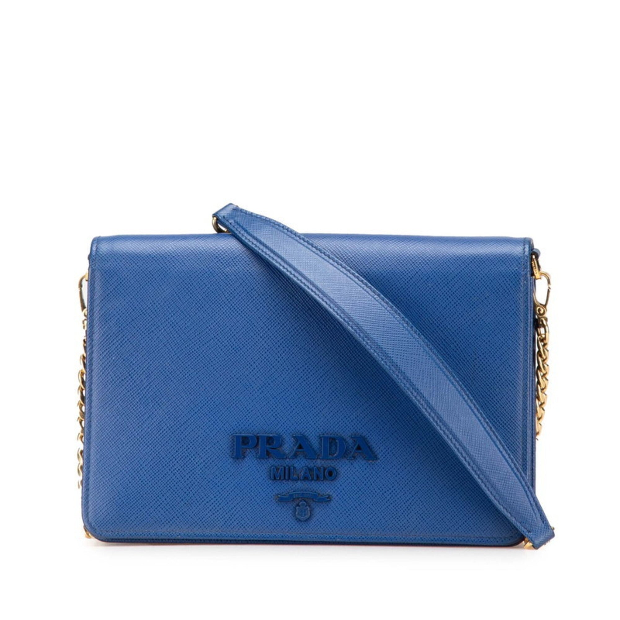 Prada Blue Saffiano Handbag (Pre-Owned)