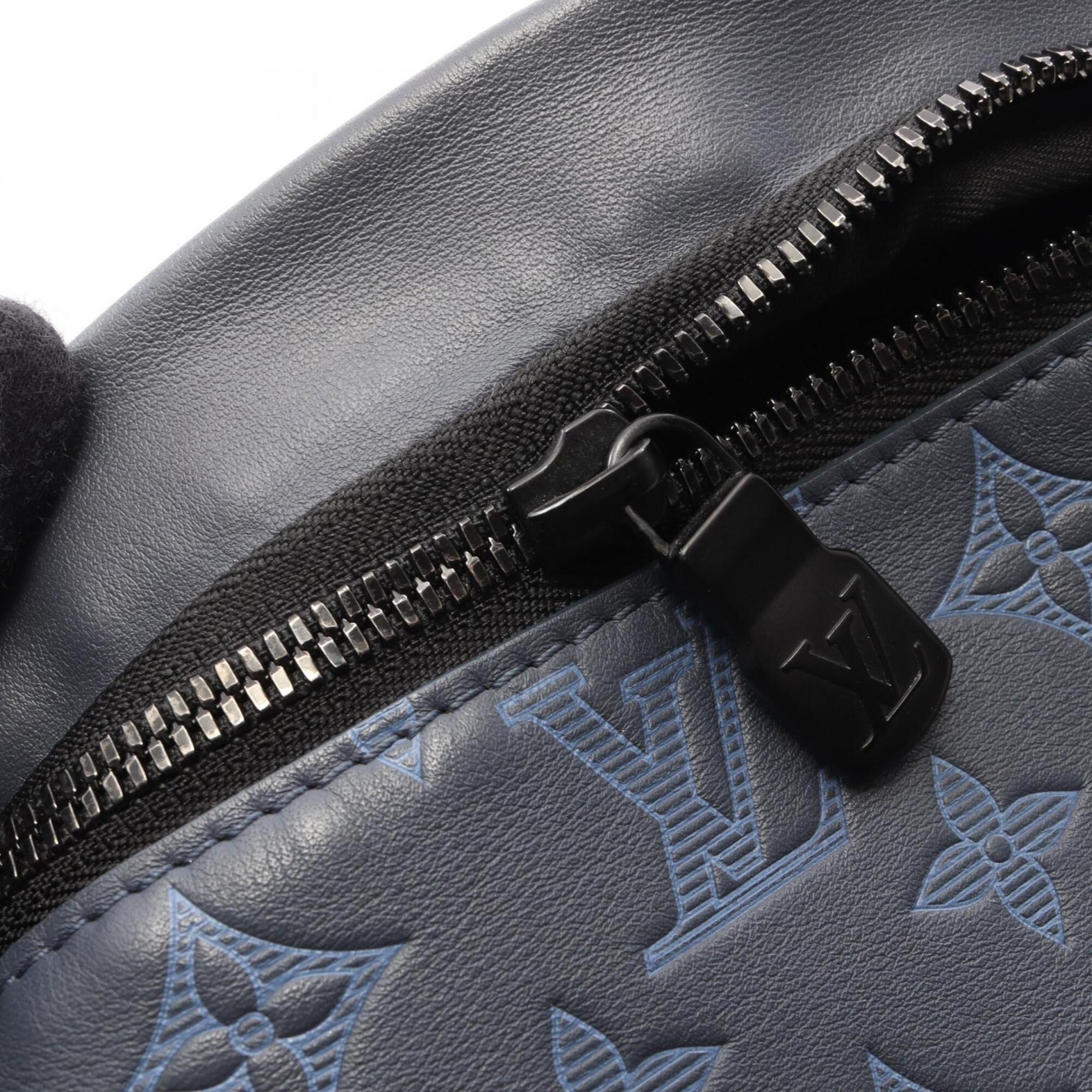 Louis Vuitton Navy Leather Fanny Pack Handbag (Pre-Owned)