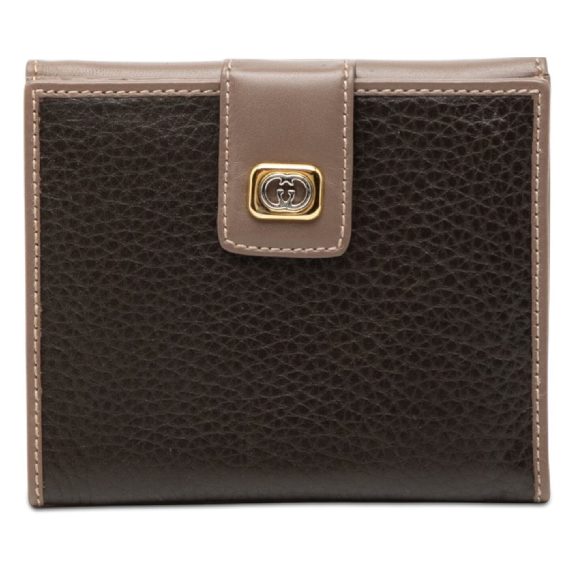 Gucci Black Brown Leather Wallet (Bi-Fold) (Pre-Owned)