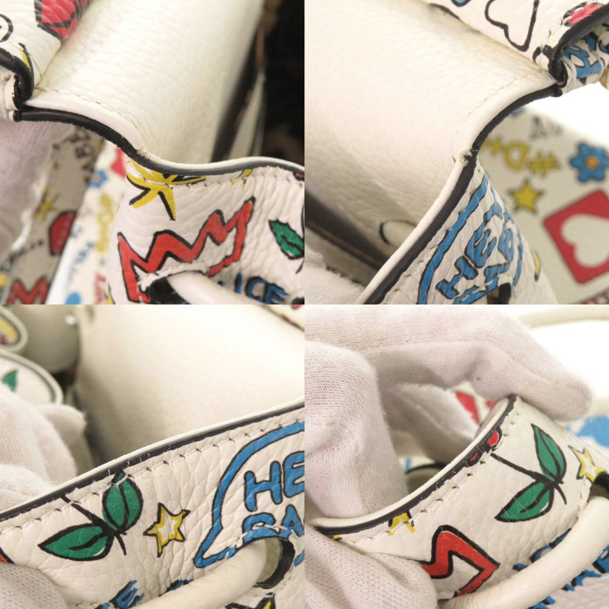 Dolce & Gabbana Sicily Multi-Color White Leather Backpack (Pre-Owned)