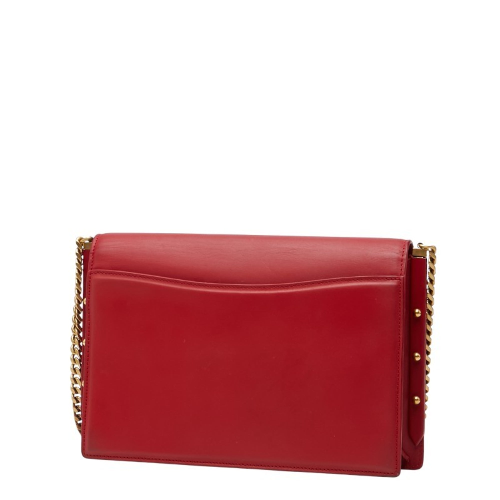 Saint Laurent Red Color Leather Shoulder Bag (Pre-Owned)