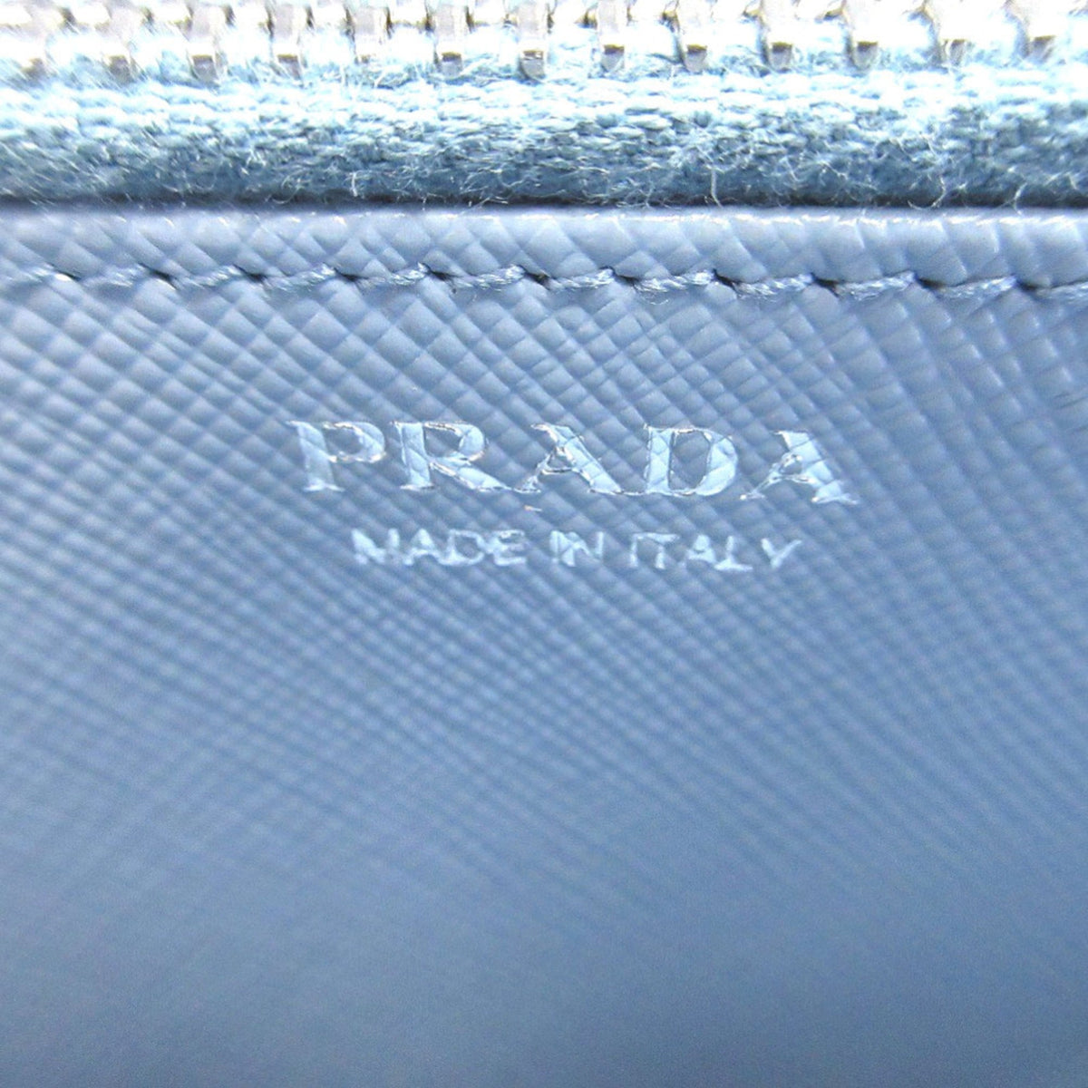 Prada Blue Leather Long Wallet (Bi-Fold) (Pre-Owned)