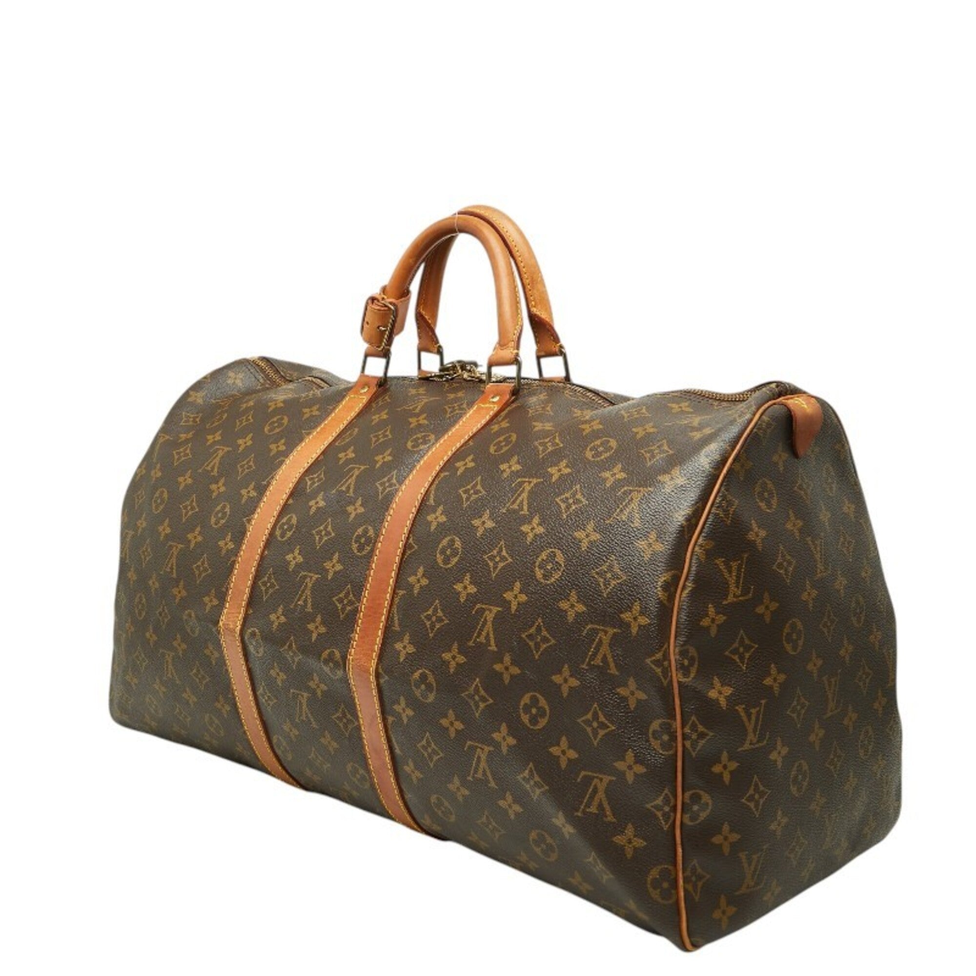 Louis Vuitton Brown Pvc Leather Boston Bag (Pre-Owned)