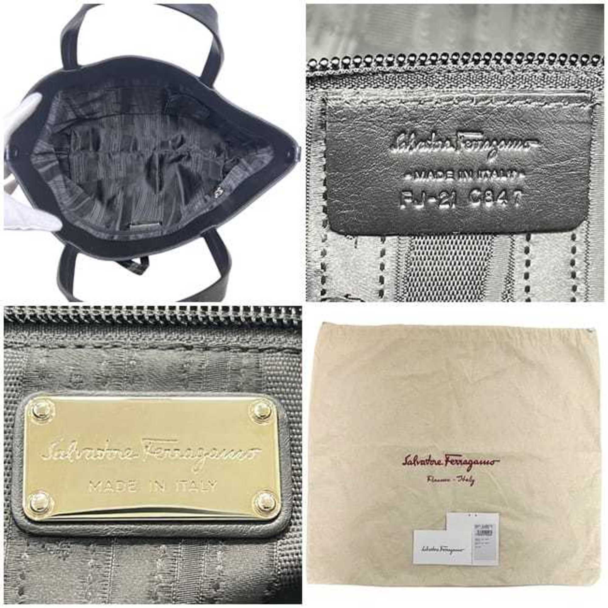 Salvatore Ferragamo Black Patent Leather Tote Bag (Pre-Owned)
