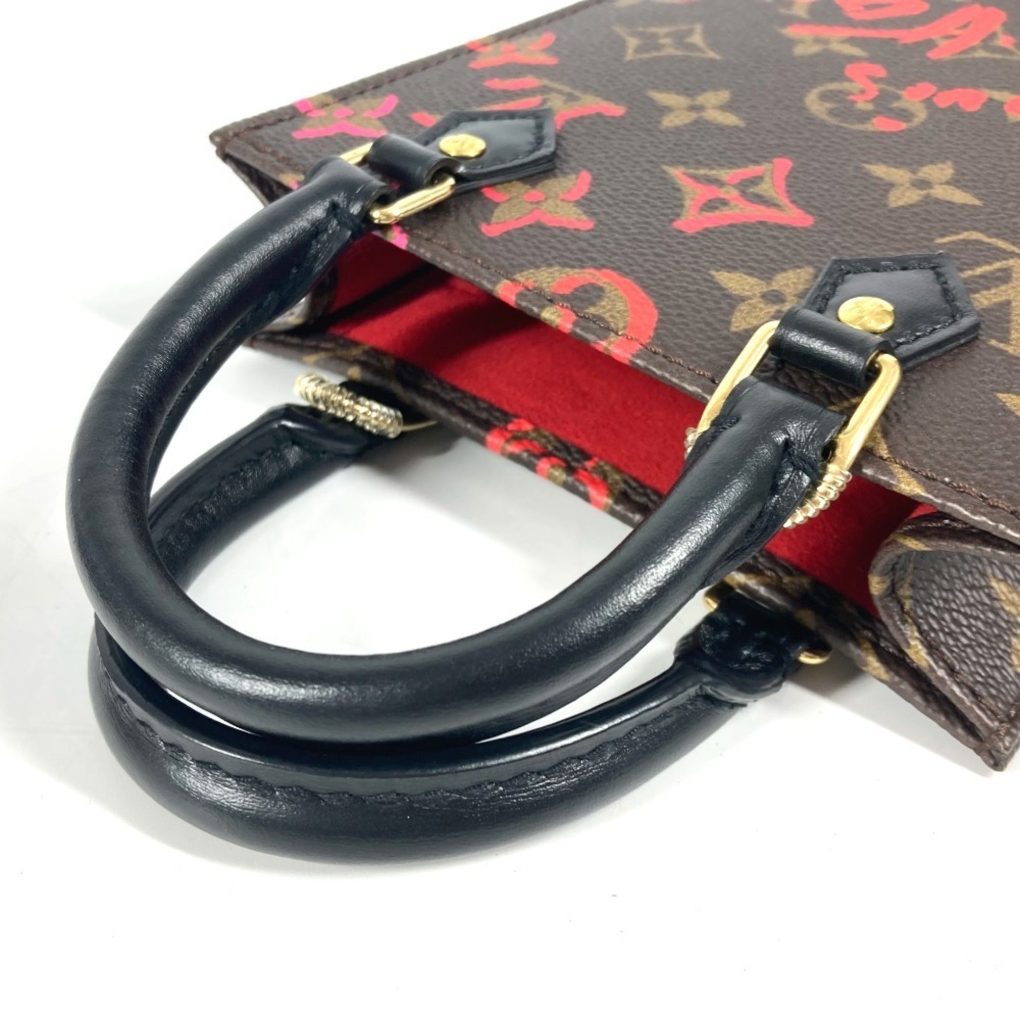 Louis Vuitton Brown Monogram Red Color Monogram Handbag Shoulder Bag (Pre-Owned)