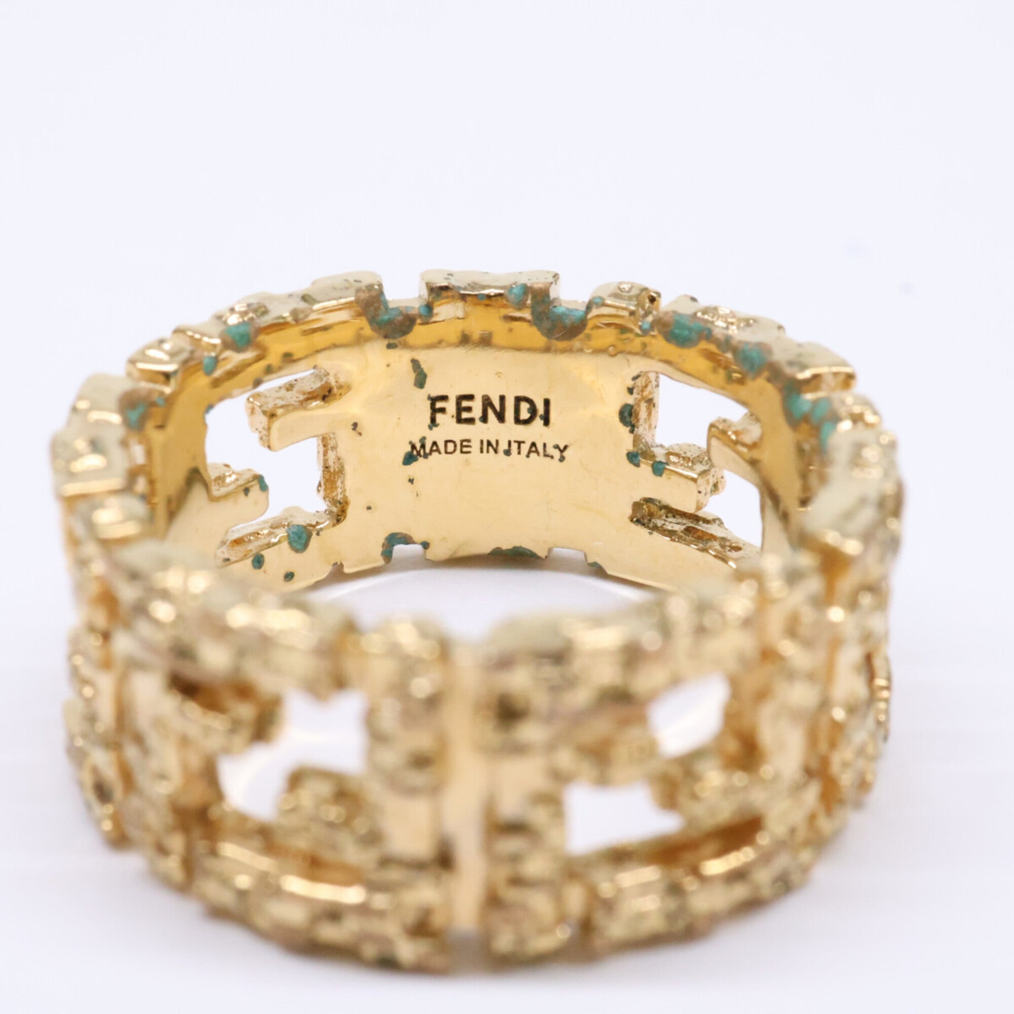 Fendi Gold Metal Band Ring (Pre-Owned)