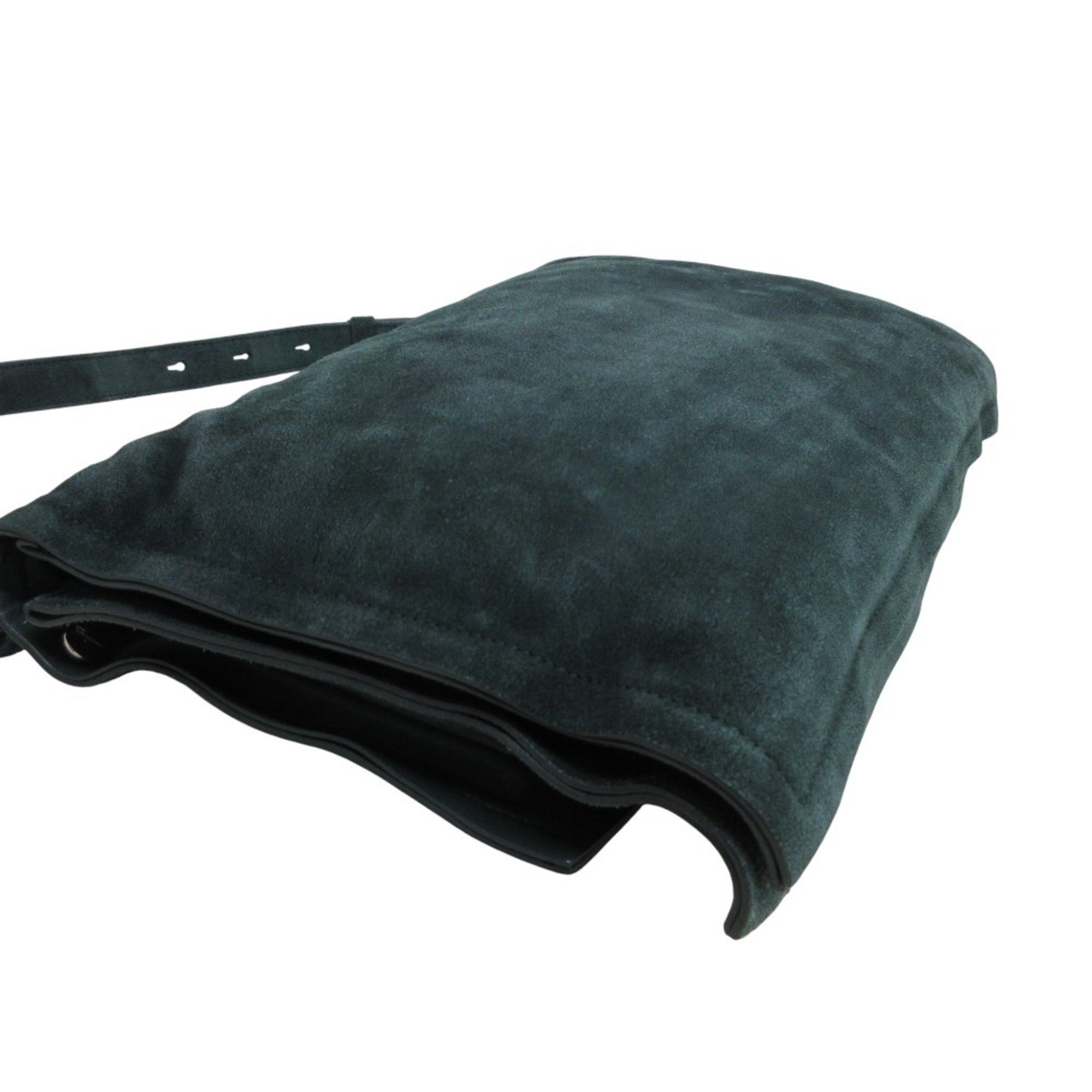 Salvatore Ferragamo Green Suede Shoulder Bag (Pre-Owned)
