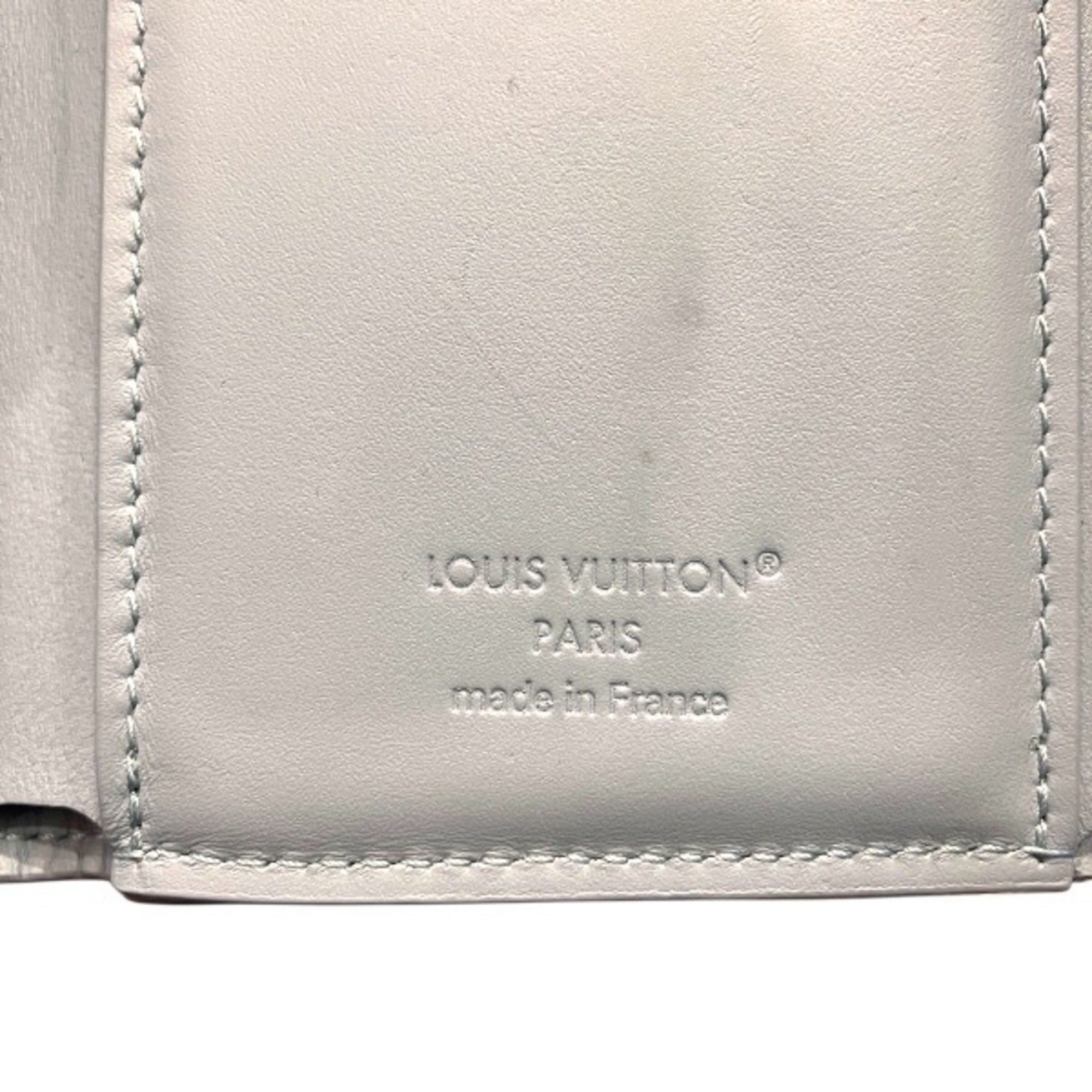 Louis Vuitton Monogram Shadow Blue Leather Wallet (Tri-Fold) (Pre-Owned)