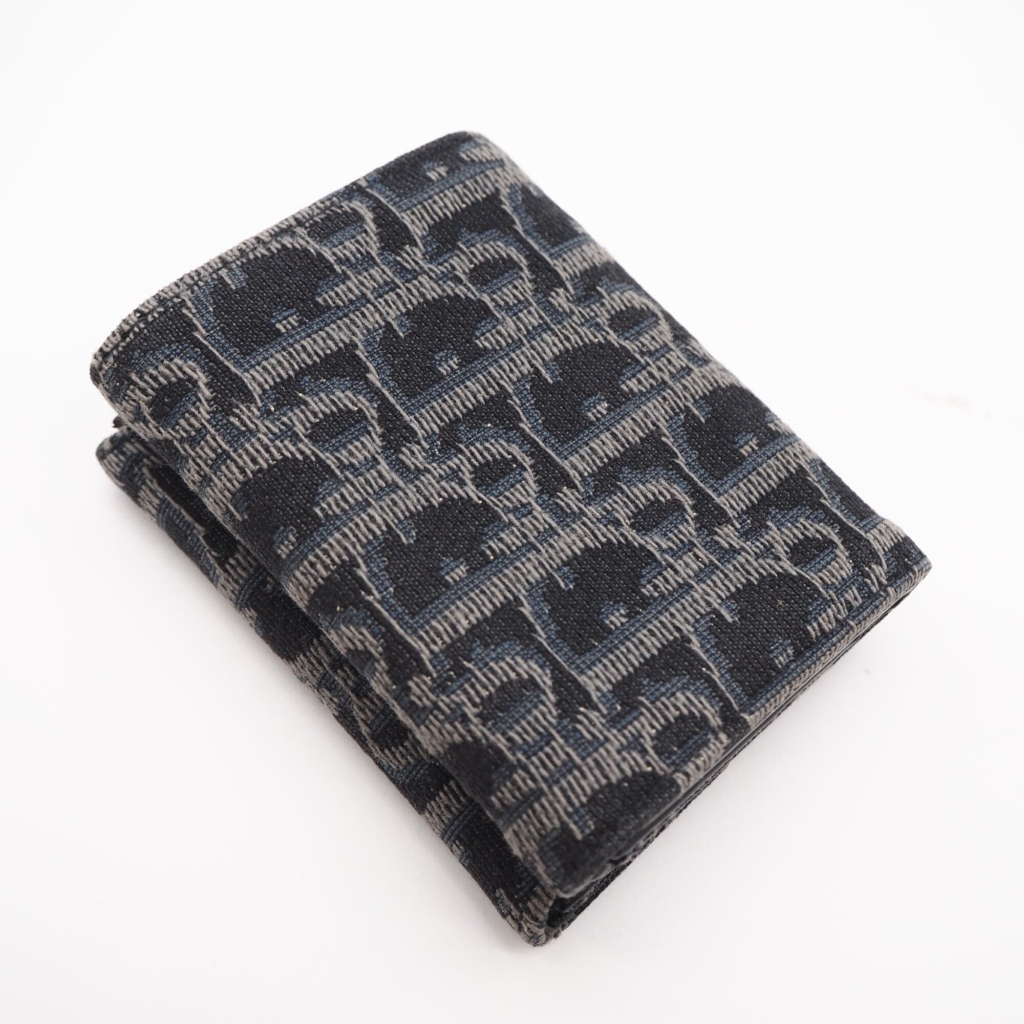 Christian Dior Black Multi-Color Coated Canvas Leather Wallet (Tri-Fold) (Pre-Owned)