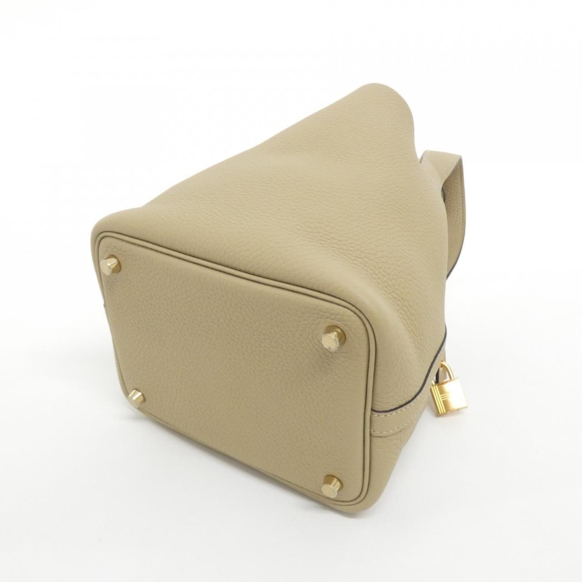 Hermes Picotin Gold Taurillon Clemence Leather Handbag (Pre-Owned)