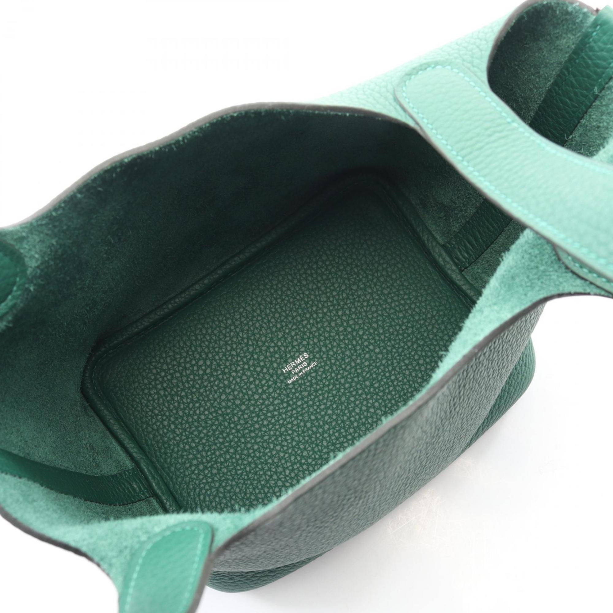 Hermes Green Taurillon Clemence Leather Leather Handbag (Pre-Owned)