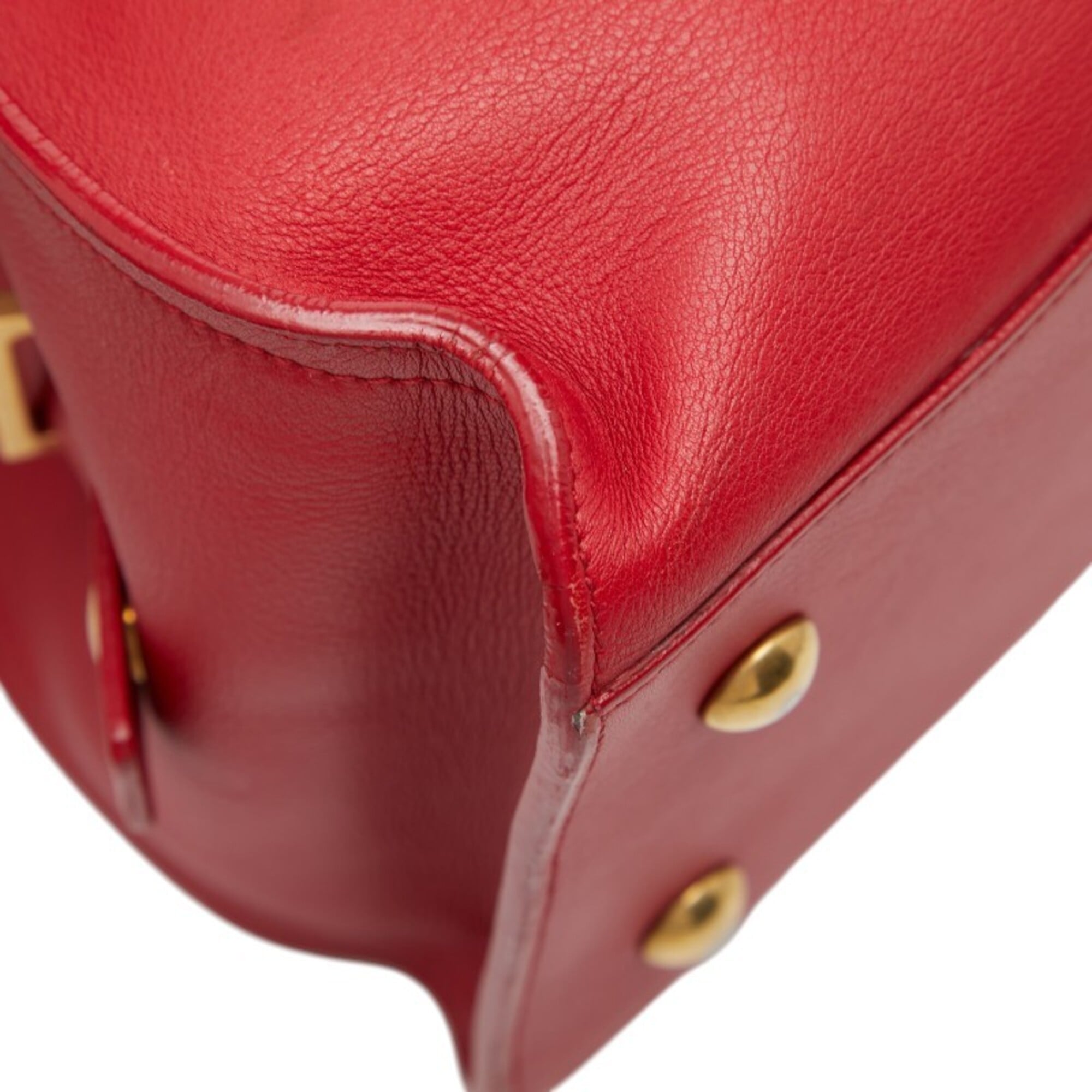 Saint Laurent Red Color Leather Handbag Shoulder Bag (Pre-Owned)