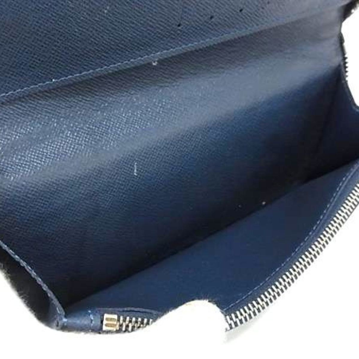 Louis Vuitton Taiga Blue Taiga Leather Long Wallet (Bi-Fold) (Pre-Owned)
