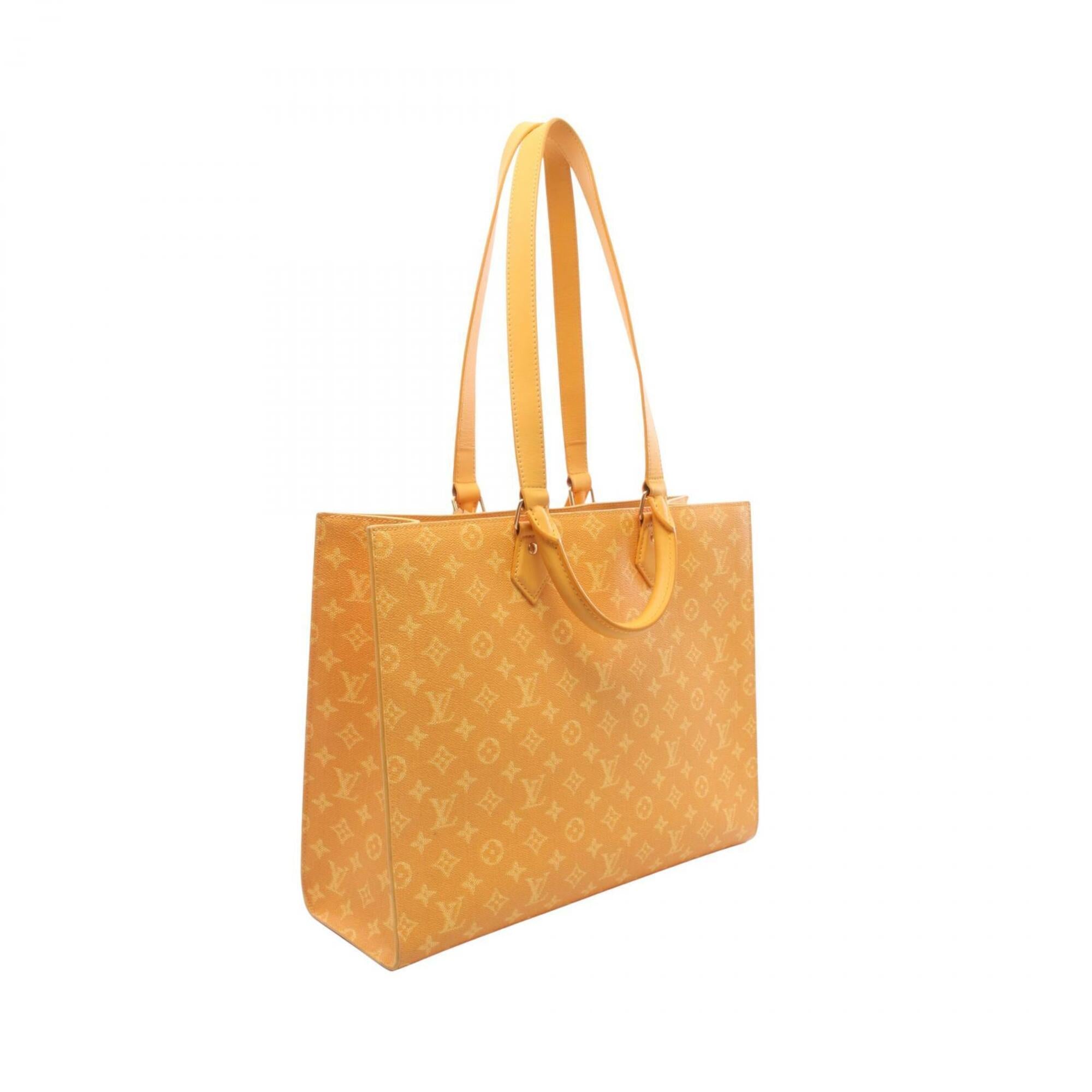 Louis Vuitton Yellow Coated Canvas Leather Handbag Tote Bag (Pre-Owned)