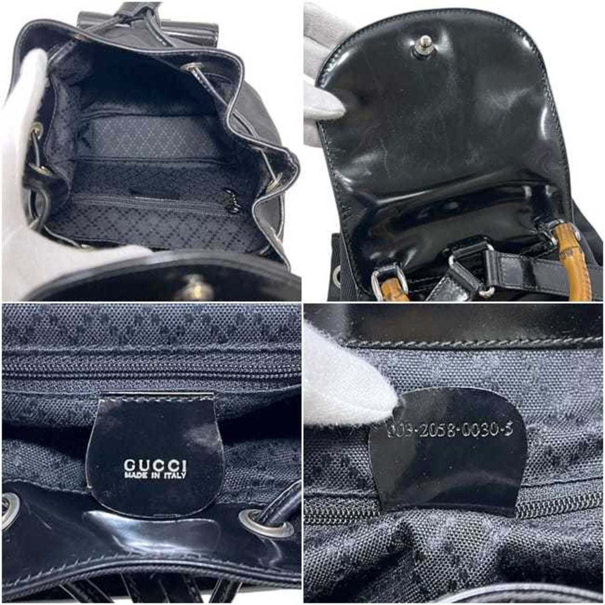 Gucci Black Nylon Leather Backpack (Pre-Owned)