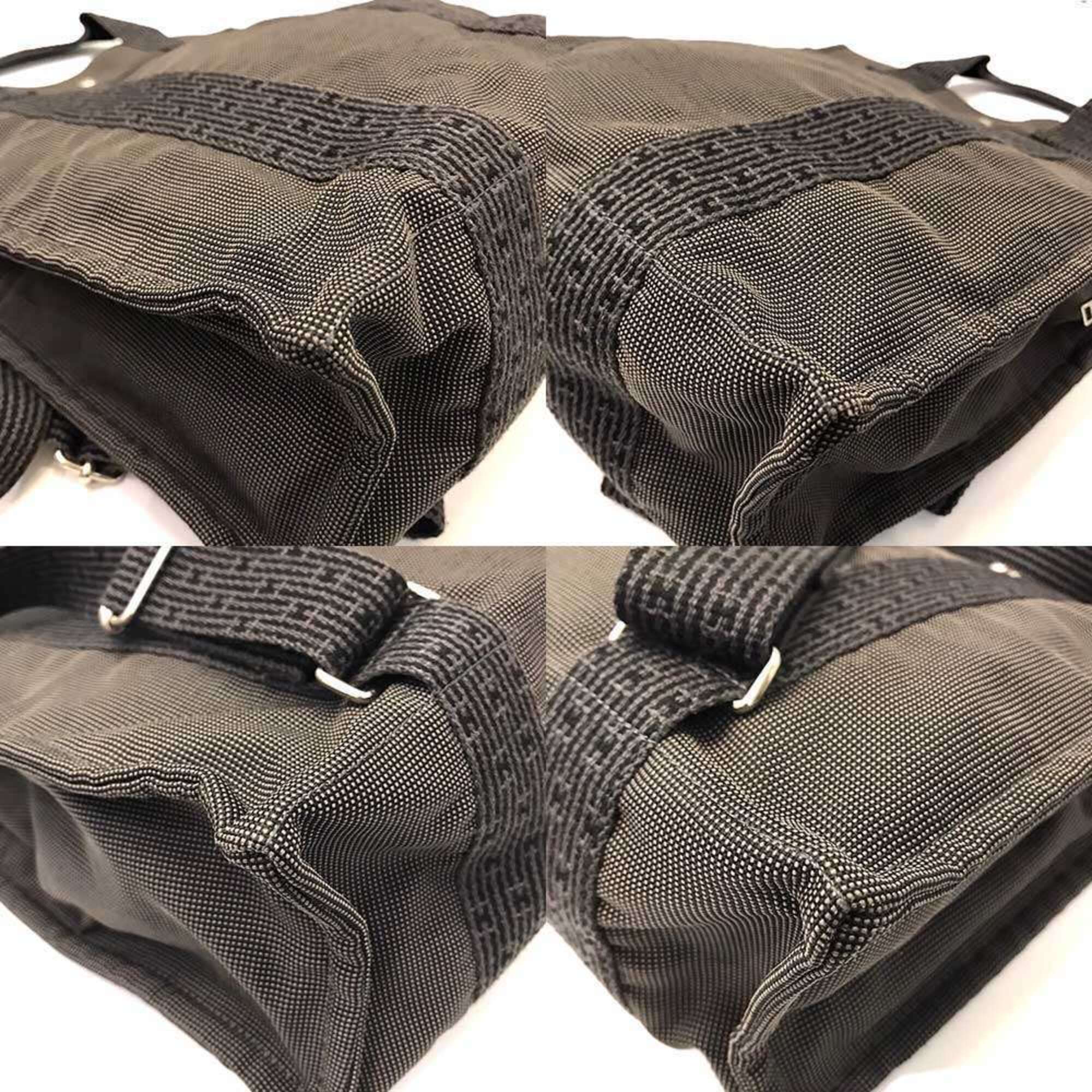 Hermes Her Line Gray Canvas Backpack (Pre-Owned)