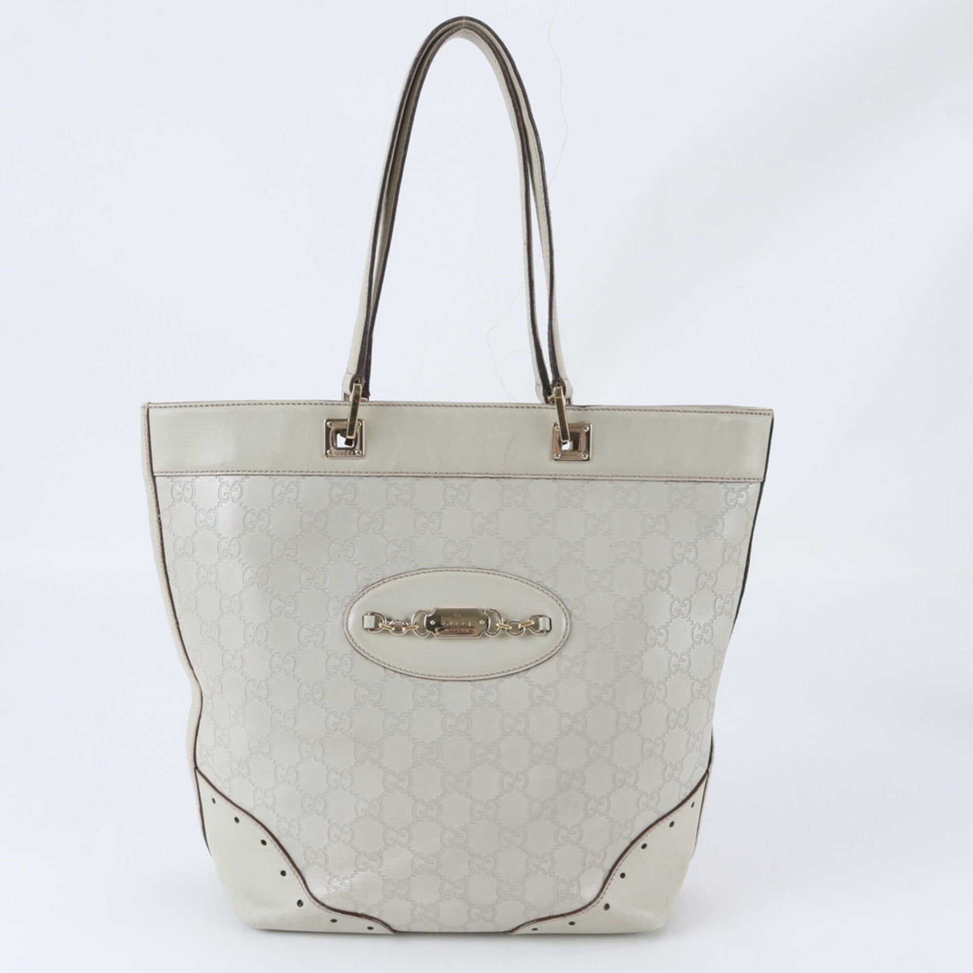 Gucci Guccissima White Leather Handbag (Pre-Owned)