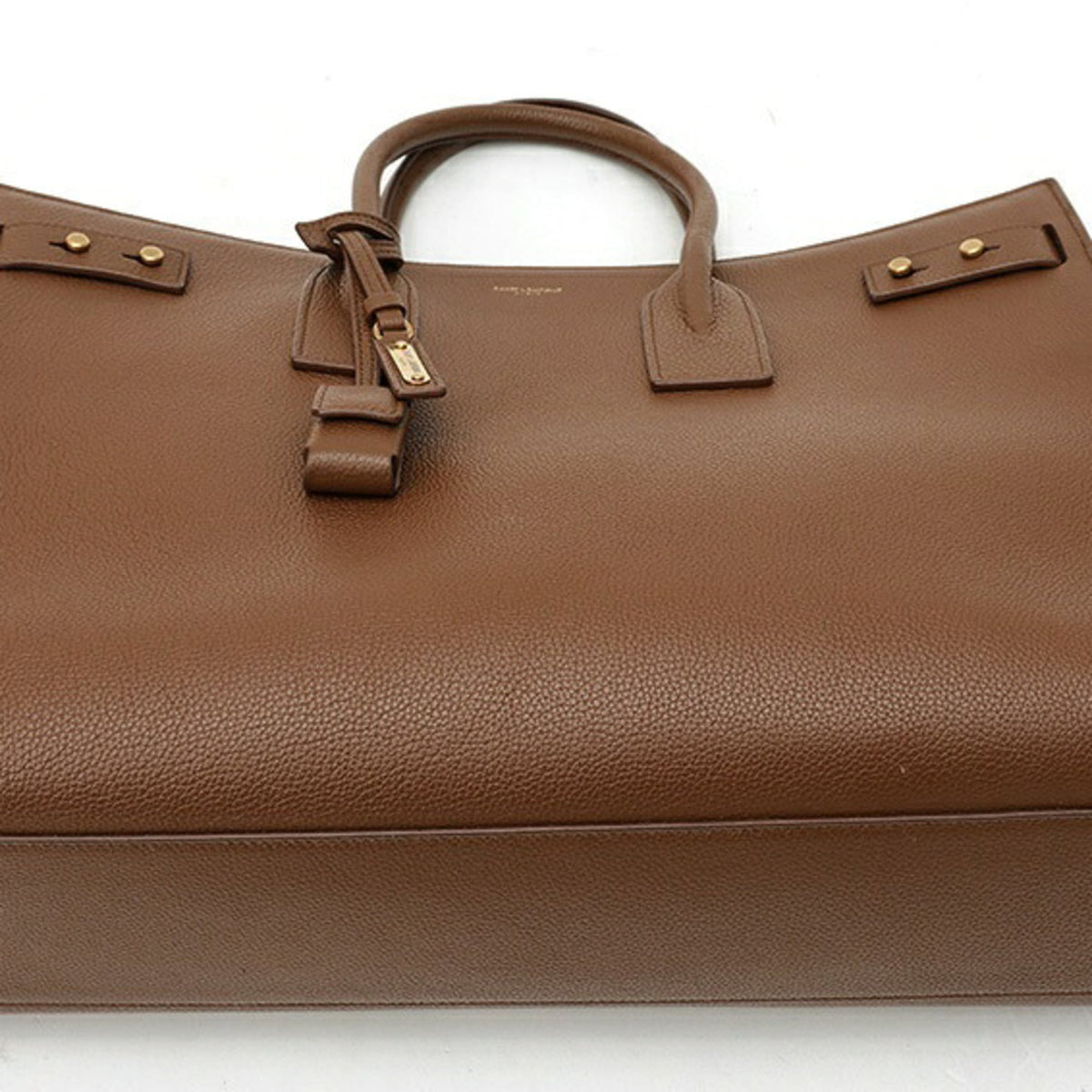 Saint Laurent Brown White Leather Pouch (Pre-Owned)