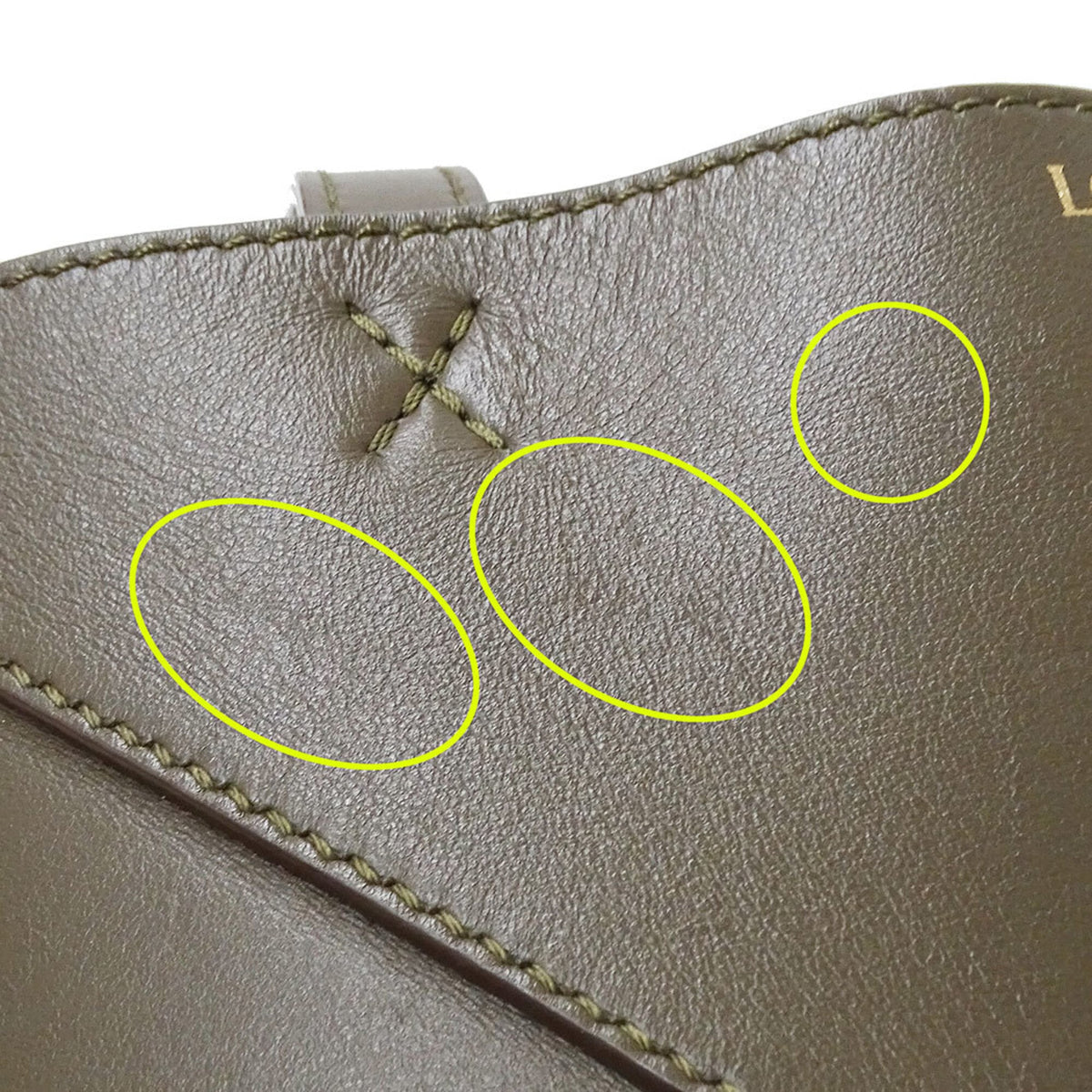 Loewe Green Khaki Leather Handbag Shoulder Bag (Pre-Owned)