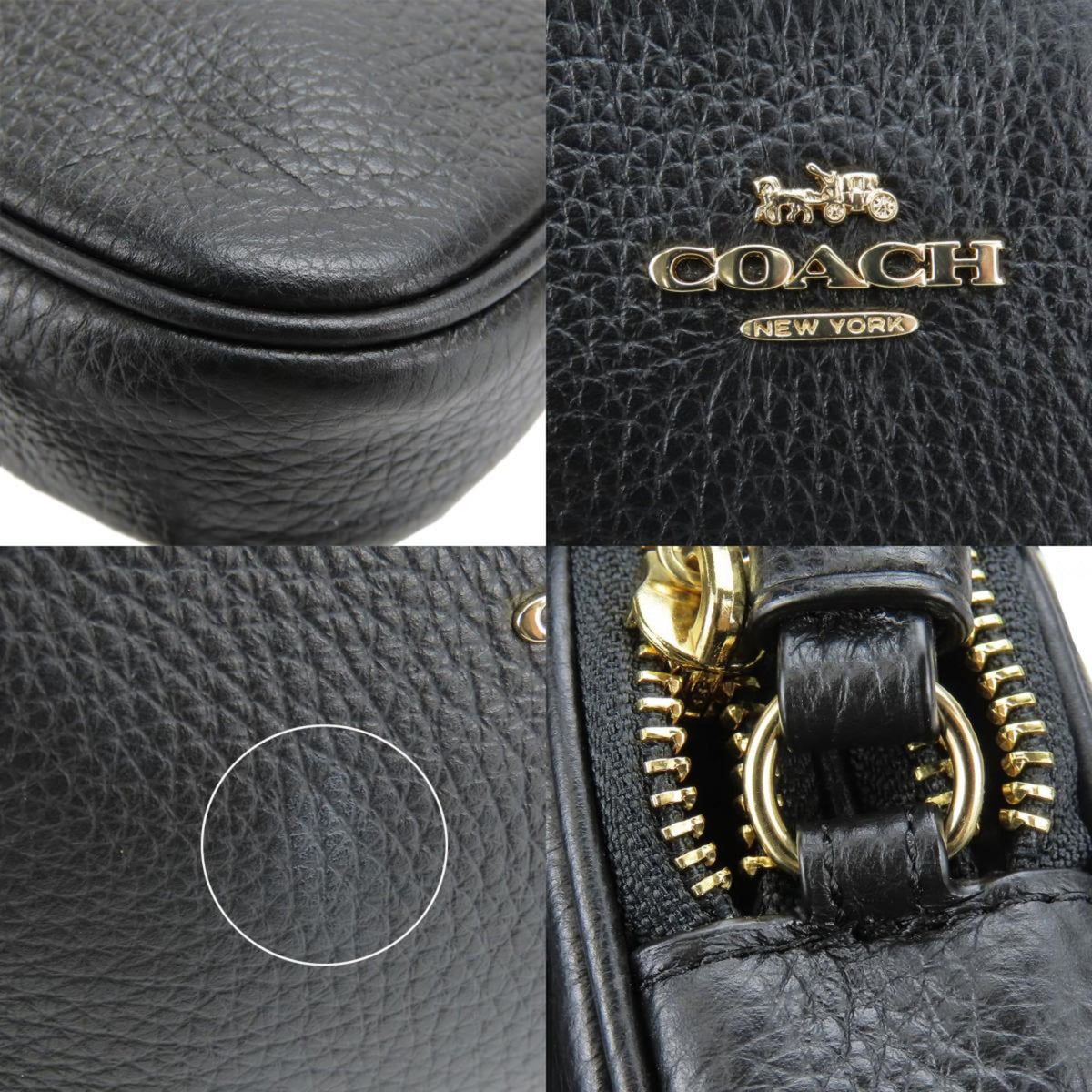 Coach Black Leather Pochette Shoulder Bag (Pre-Owned)