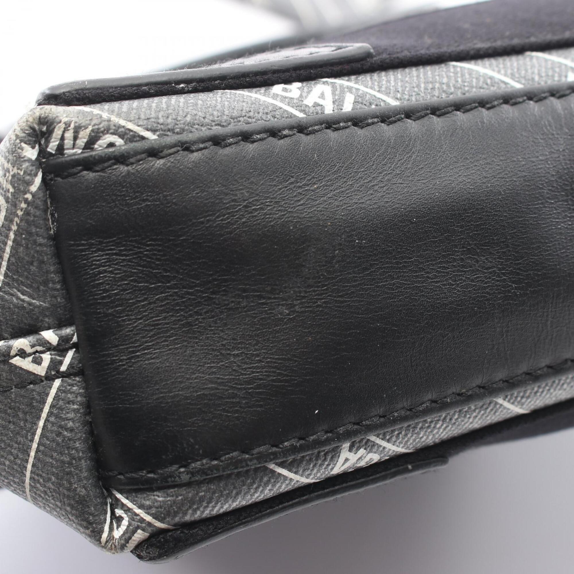 Balenciaga Black Coated Canvas Handbag Pouch (Pre-Owned)