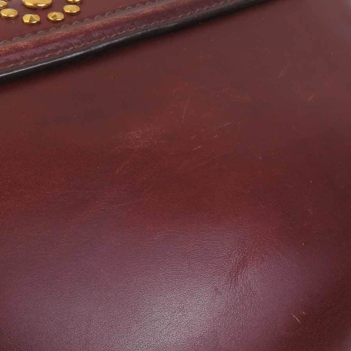 Miu Miu Brown Gold Leather Metal Shoulder Bag (Pre-Owned)