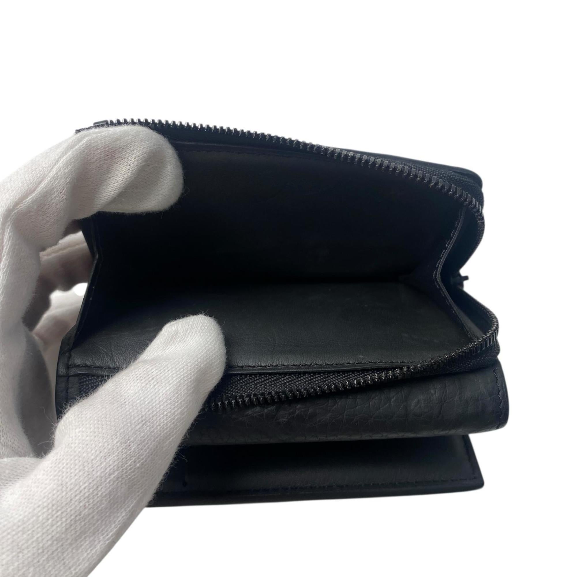 Louis Vuitton Black Noir Leather Wallet (Tri-Fold) (Pre-Owned)