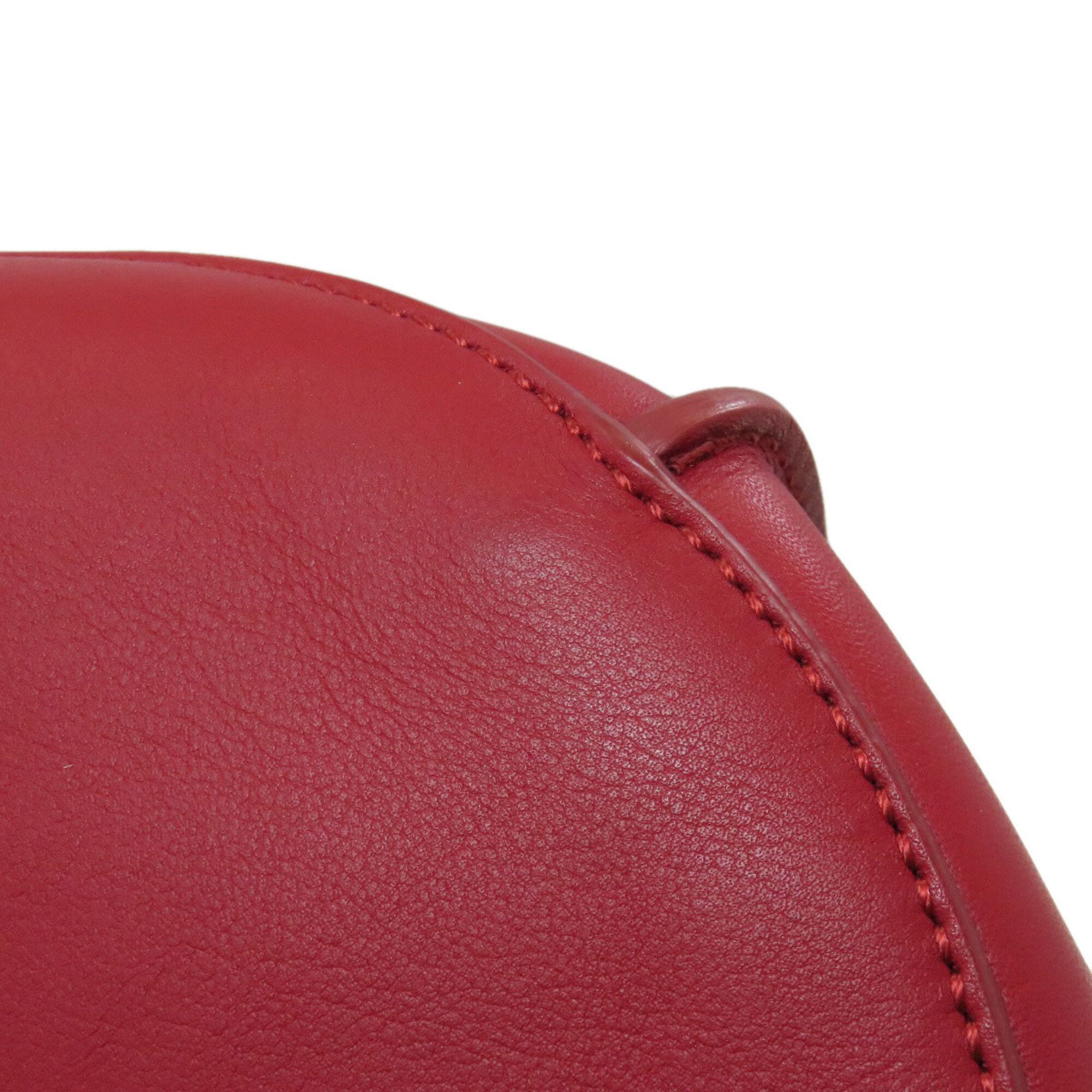 Celine Red Color Leather Shoulder Bag (Pre-Owned)