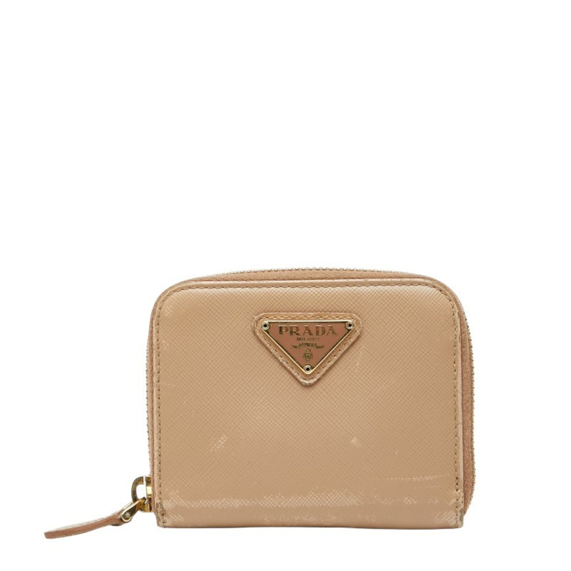Prada Beige Leather Coin Purse/Coin Case (Pre-Owned)