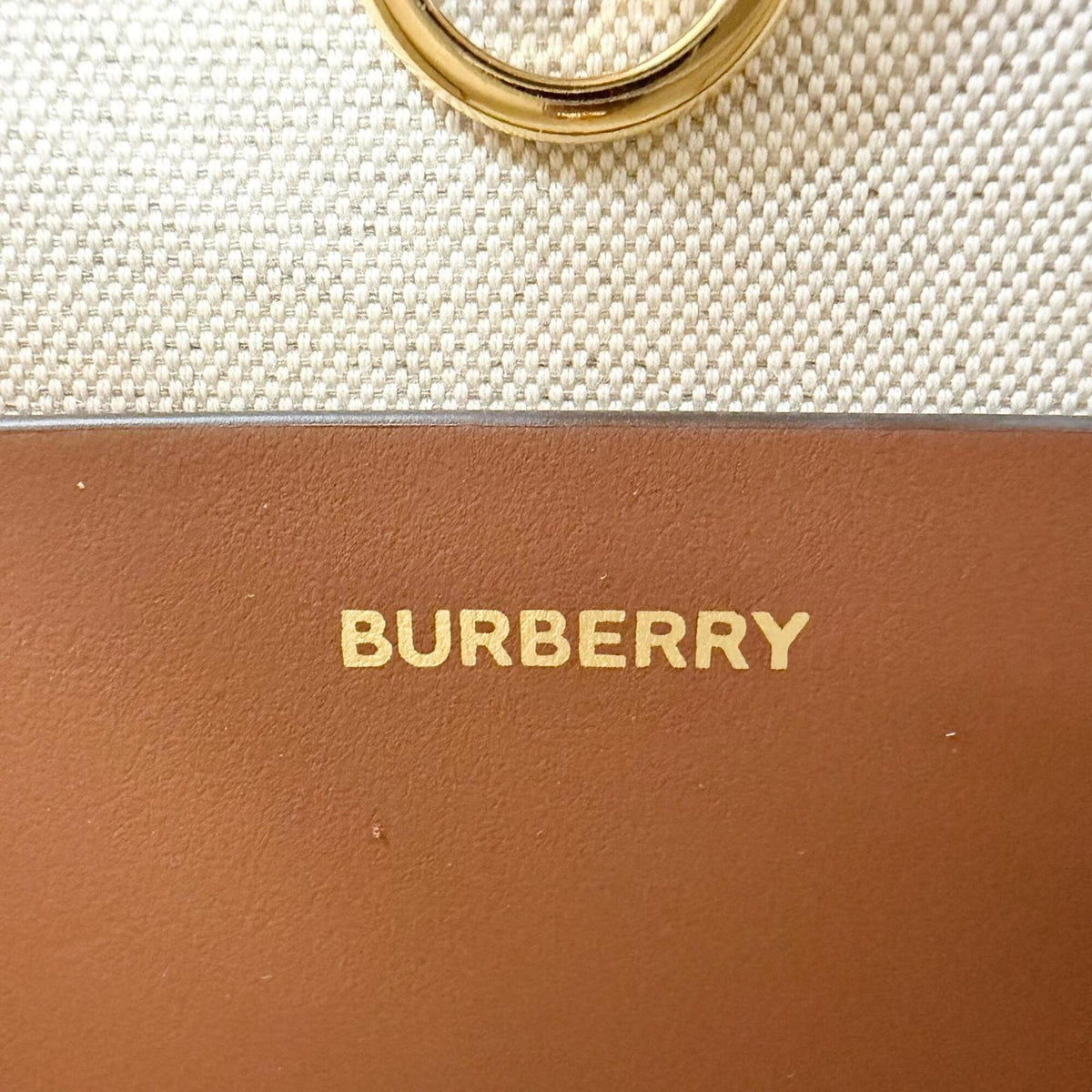 Burberry Beige Cotton Linen Shoulder Bag (Pre-Owned)