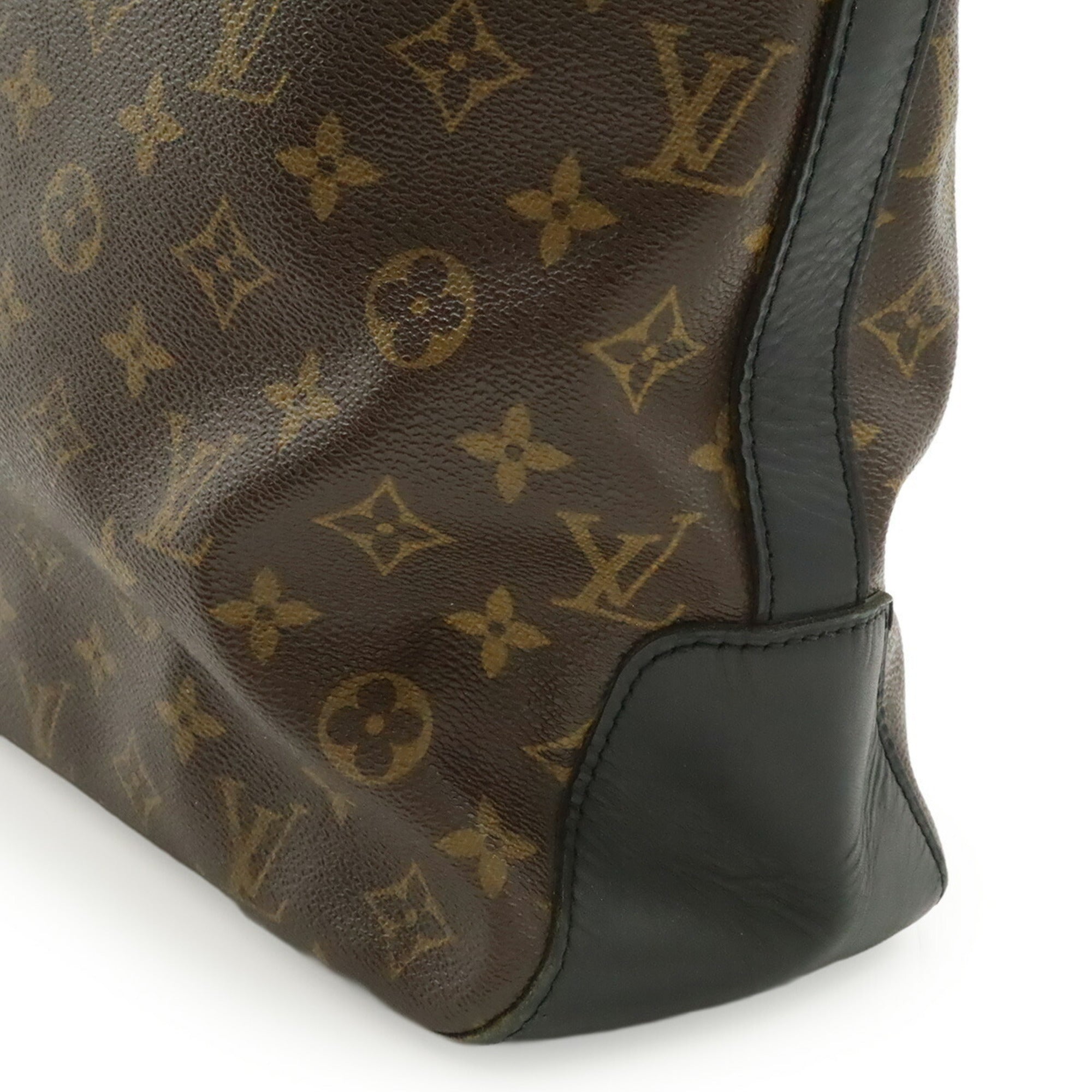 Louis Vuitton Black Brown Monogram Macassar Monogram Pvc Coated Canvas Leather Shoulder Bag Tote Bag (Pre-Owned)