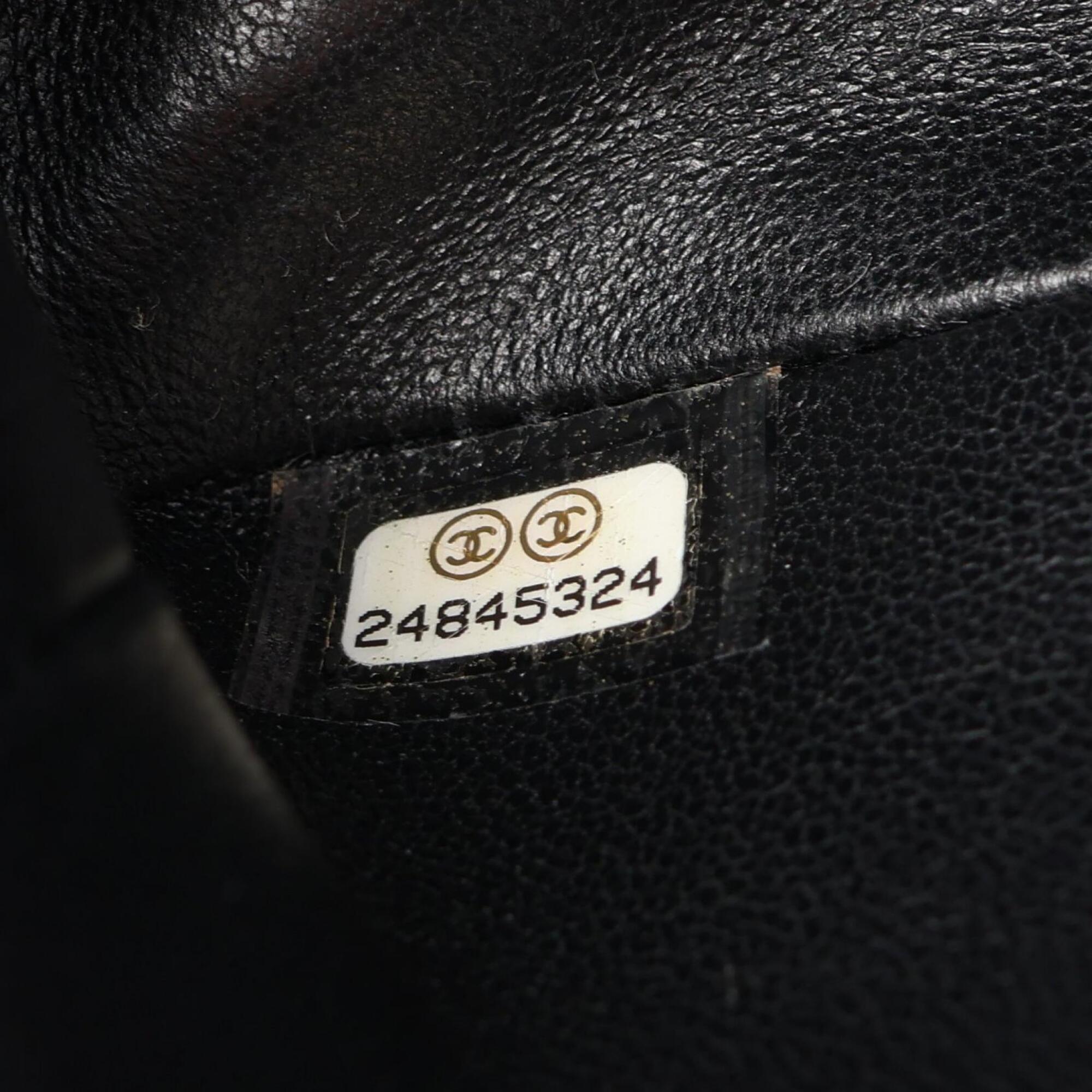 Chanel Black Leather Handbag Shoulder Bag (Pre-Owned)