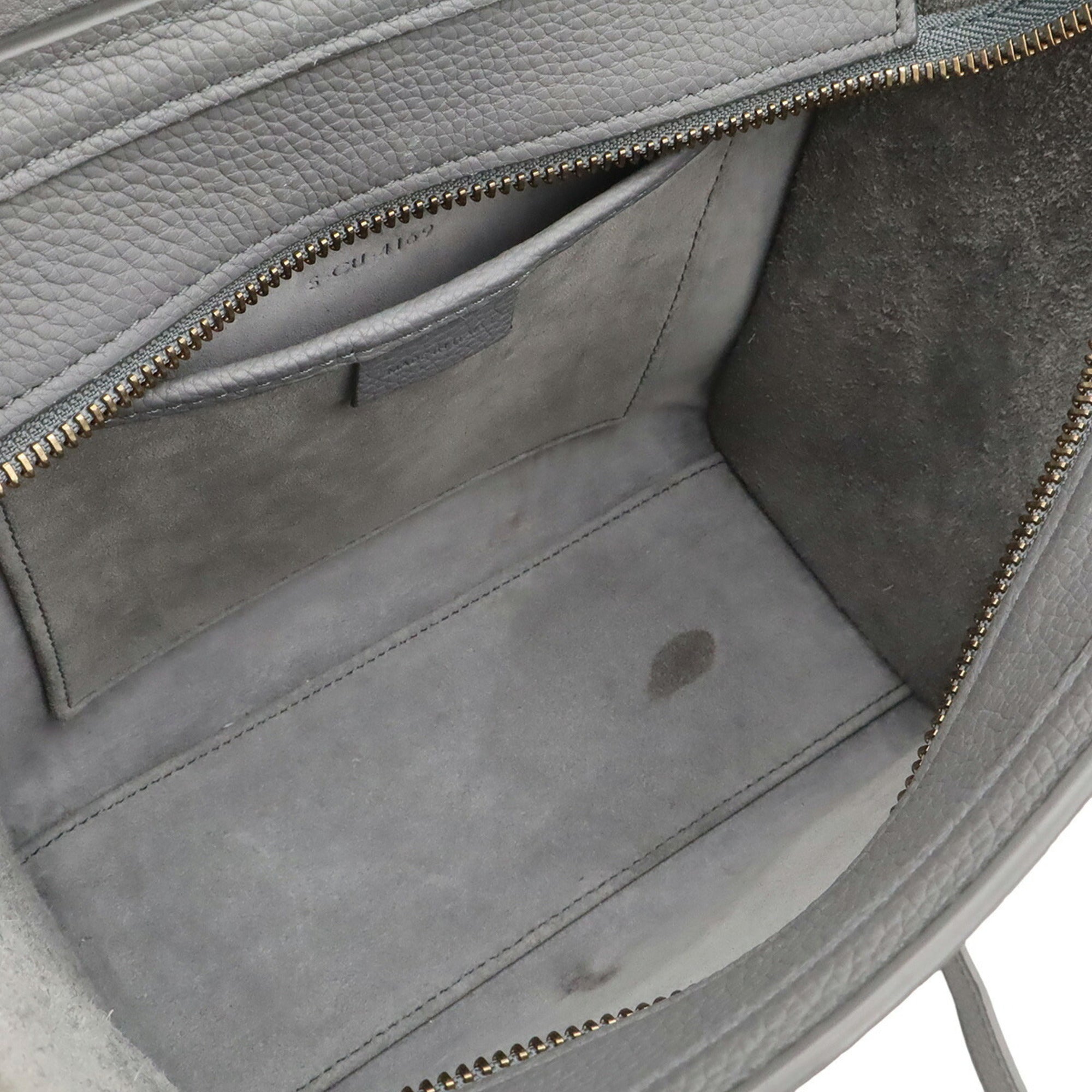 Celine Black Gray Leather Handbag Shoulder Bag (Pre-Owned)