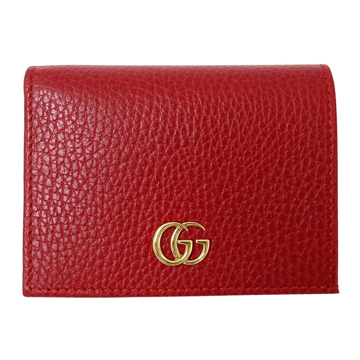 Gucci Red Color Leather Wallet (Bi-Fold) (Pre-Owned)