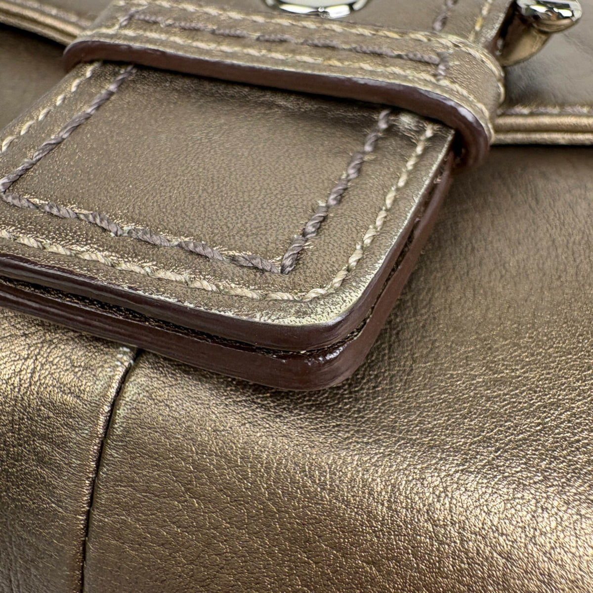 Coach Gold Leather Shoulder Bag (Pre-Owned)