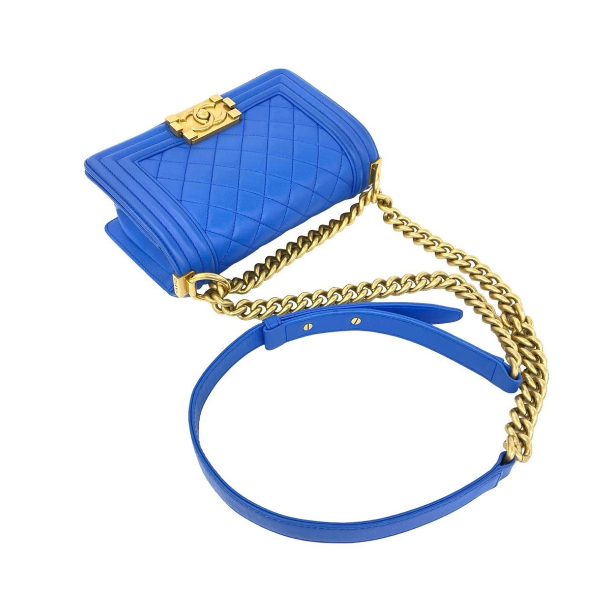 Chanel Blue Leather Shoulder Bag (Pre-Owned)
