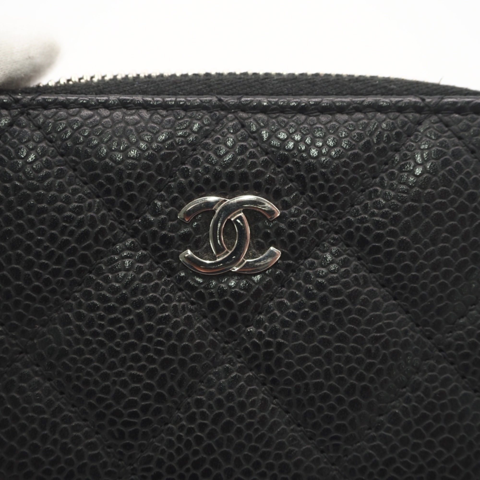Chanel Black Grained Calfskin Coin Purse/Coin Case (Pre-Owned)