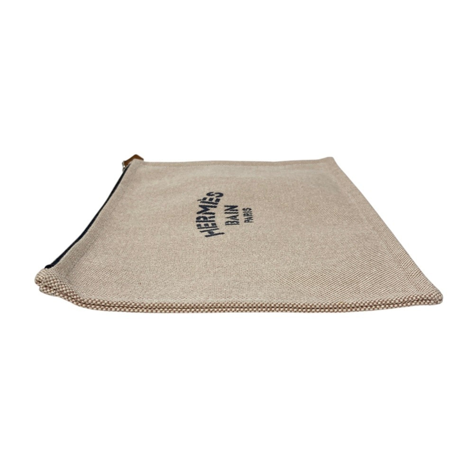 Hermes Beige Canvas Pouch (Pre-Owned)