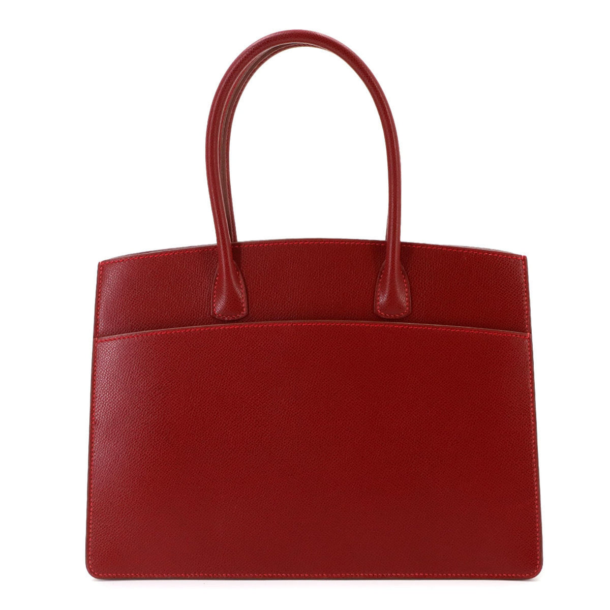 Hermes Red Color Lisse Leather Handbag Tote Bag (Pre-Owned)