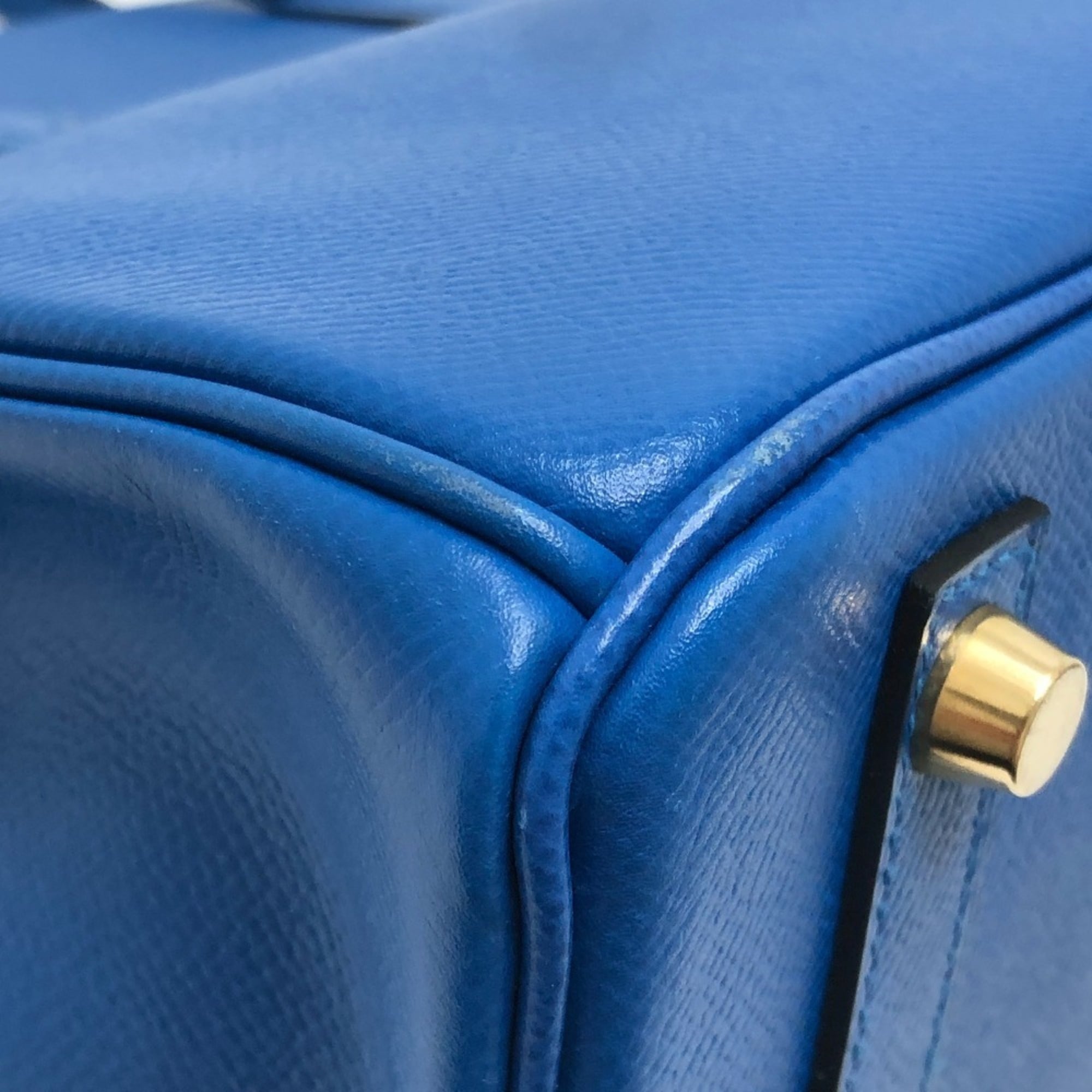 Hermes Blue Blue Hydra Epsom Leather Handbag (Pre-Owned)
