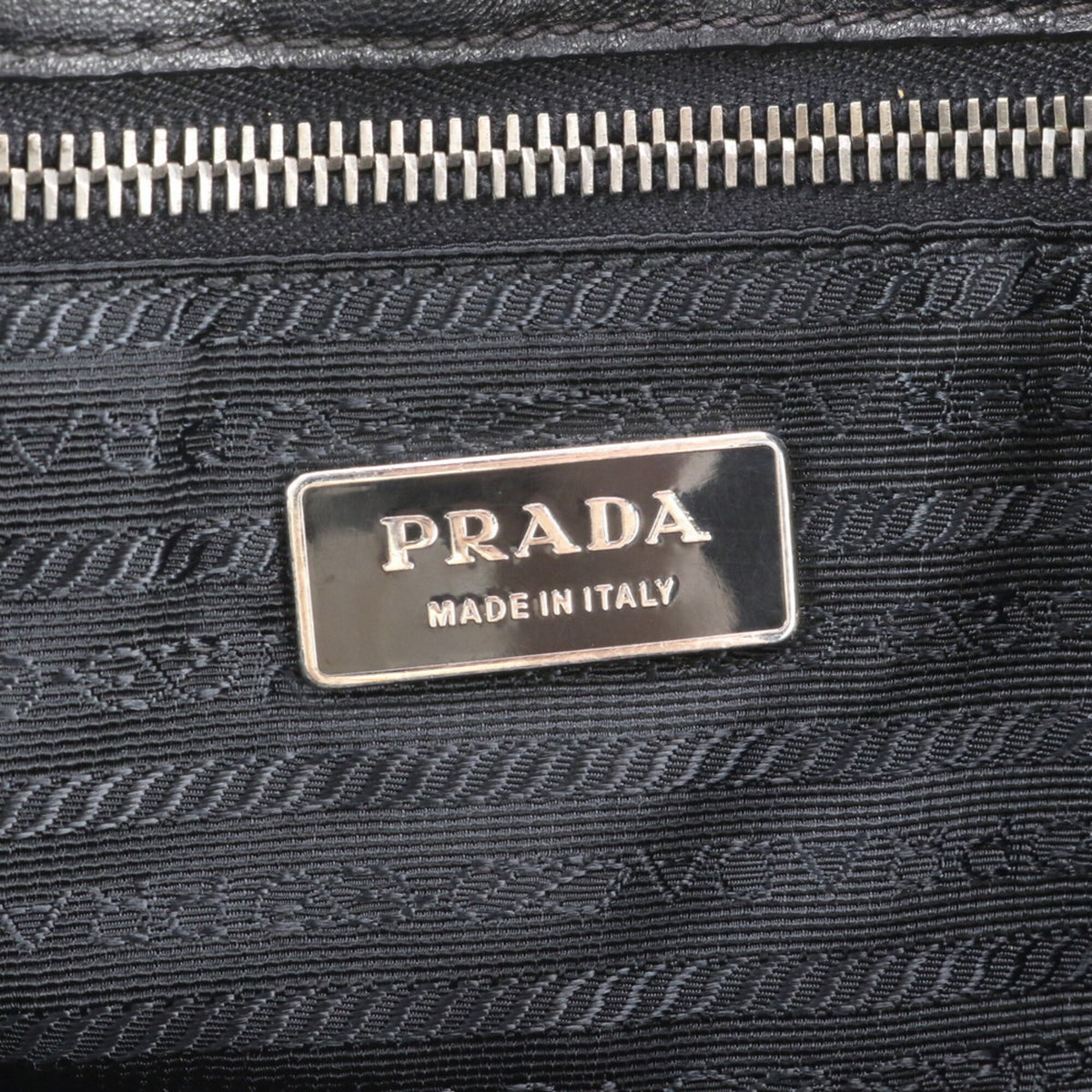 Prada Black Leather Nylon Handbag Shoulder Bag Tote Bag (Pre-Owned)