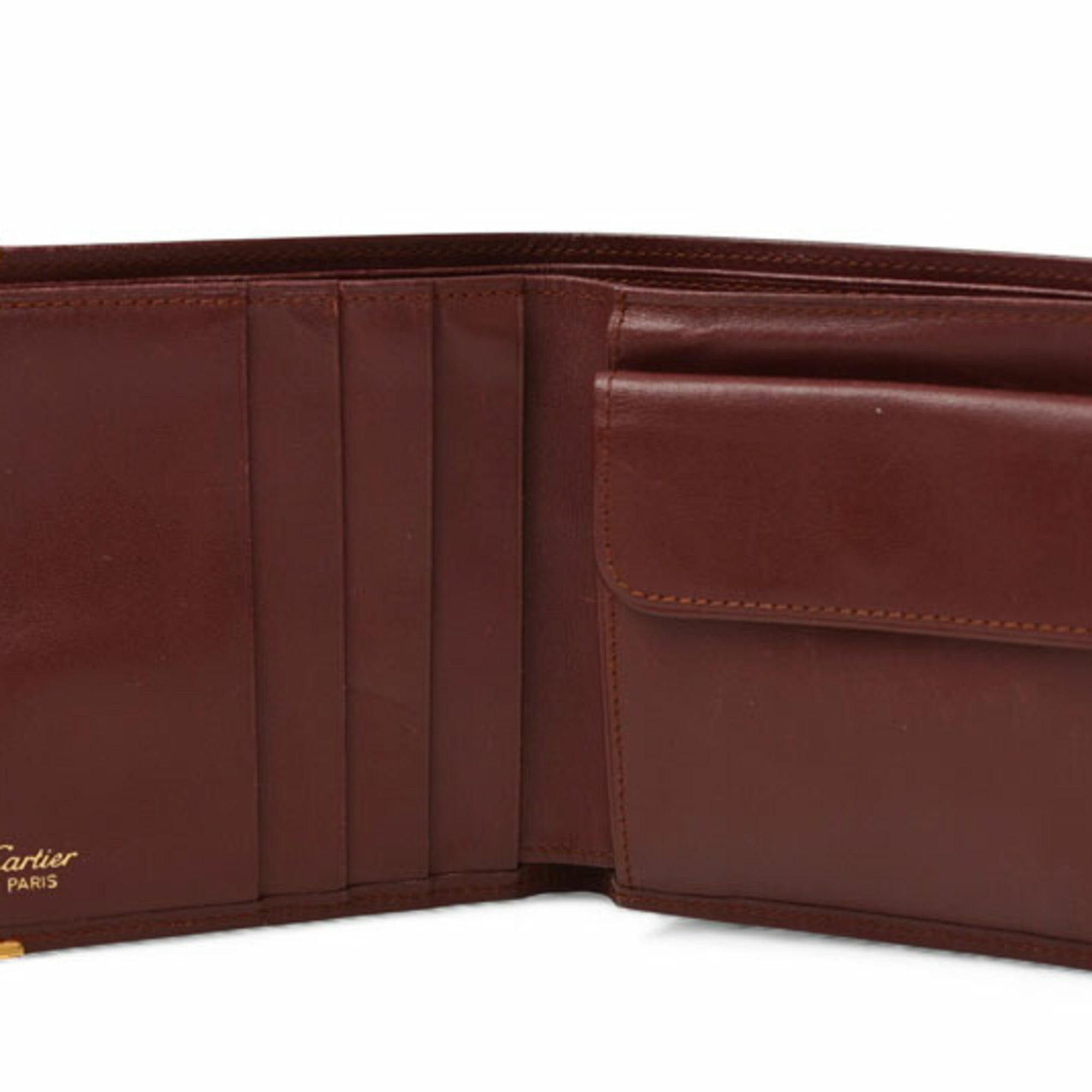 Cartier Bordeaux Leather Wallet (Bi-Fold) (Pre-Owned)