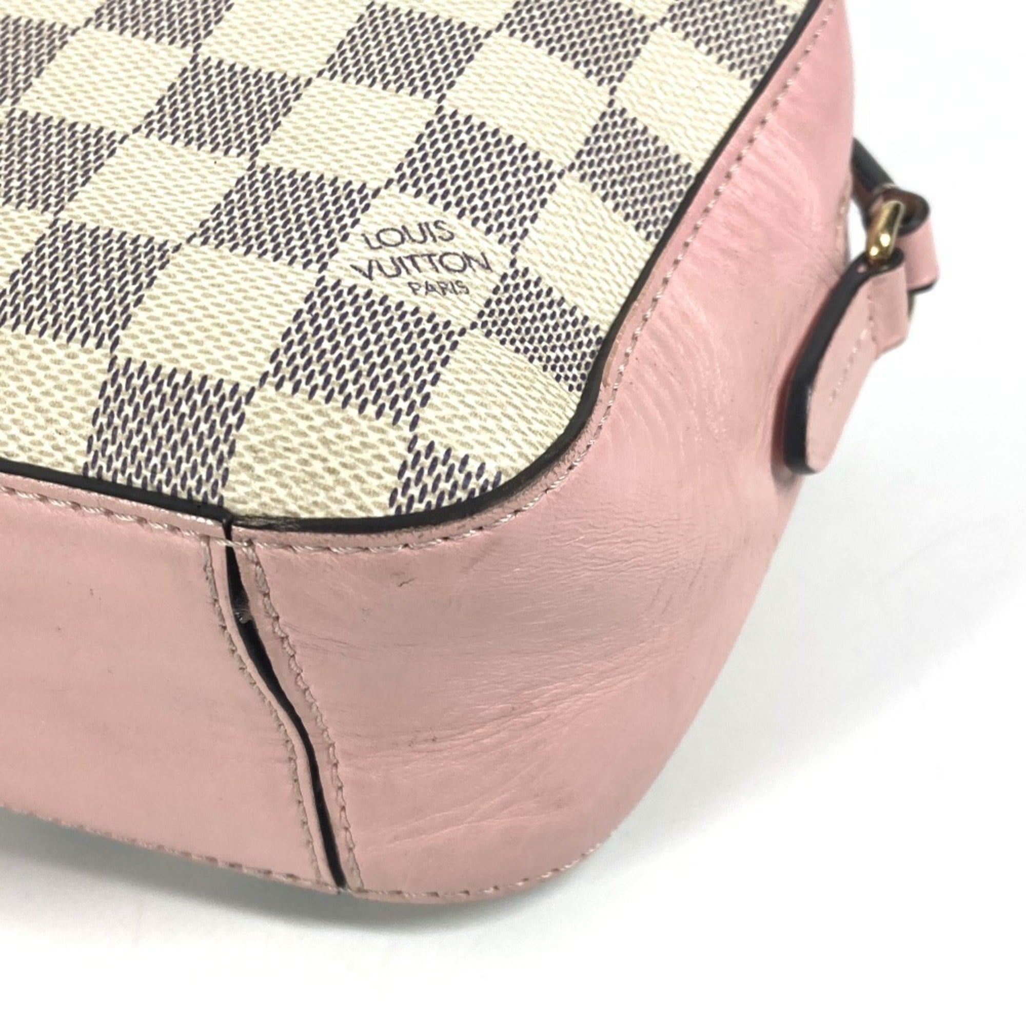 Louis Vuitton Pink White Damier Azur Pochette Shoulder Bag (Pre-Owned)