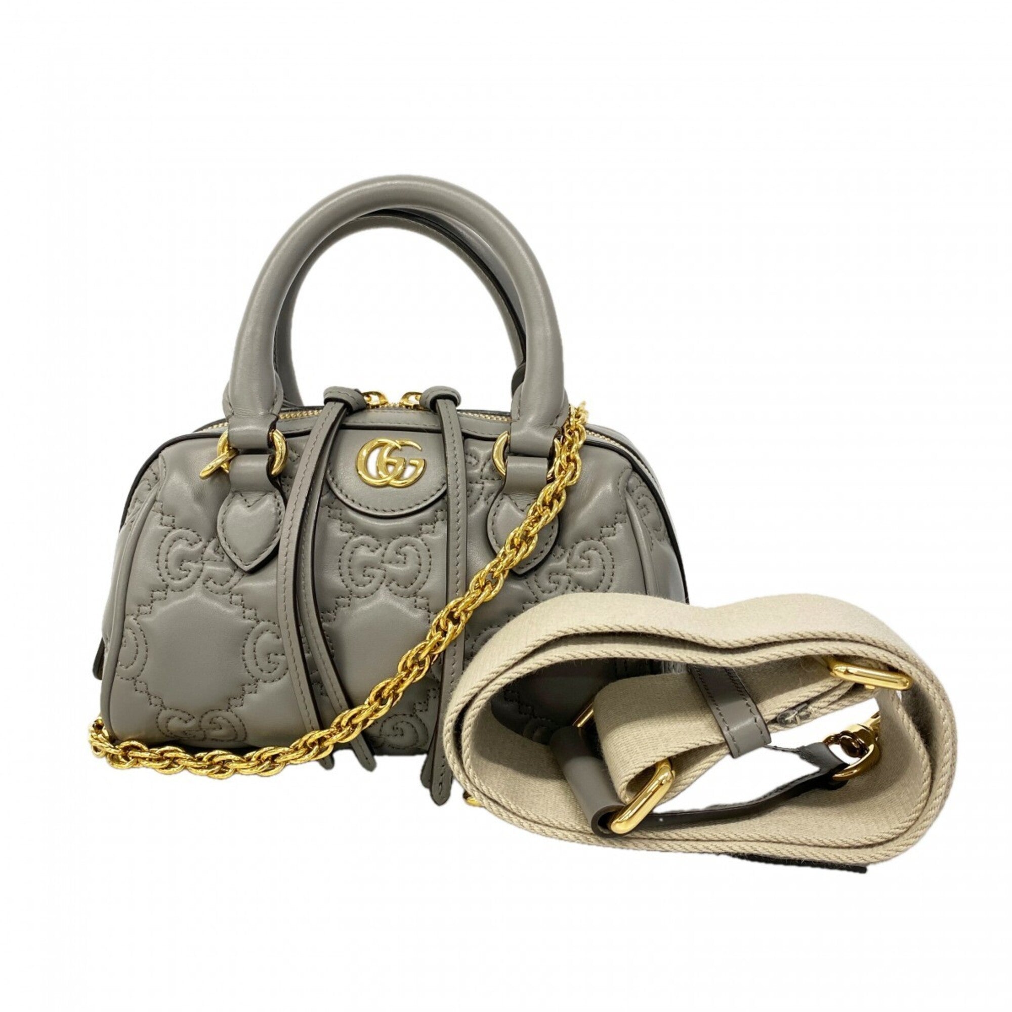 Gucci Gray Leather Handbag (Pre-Owned)