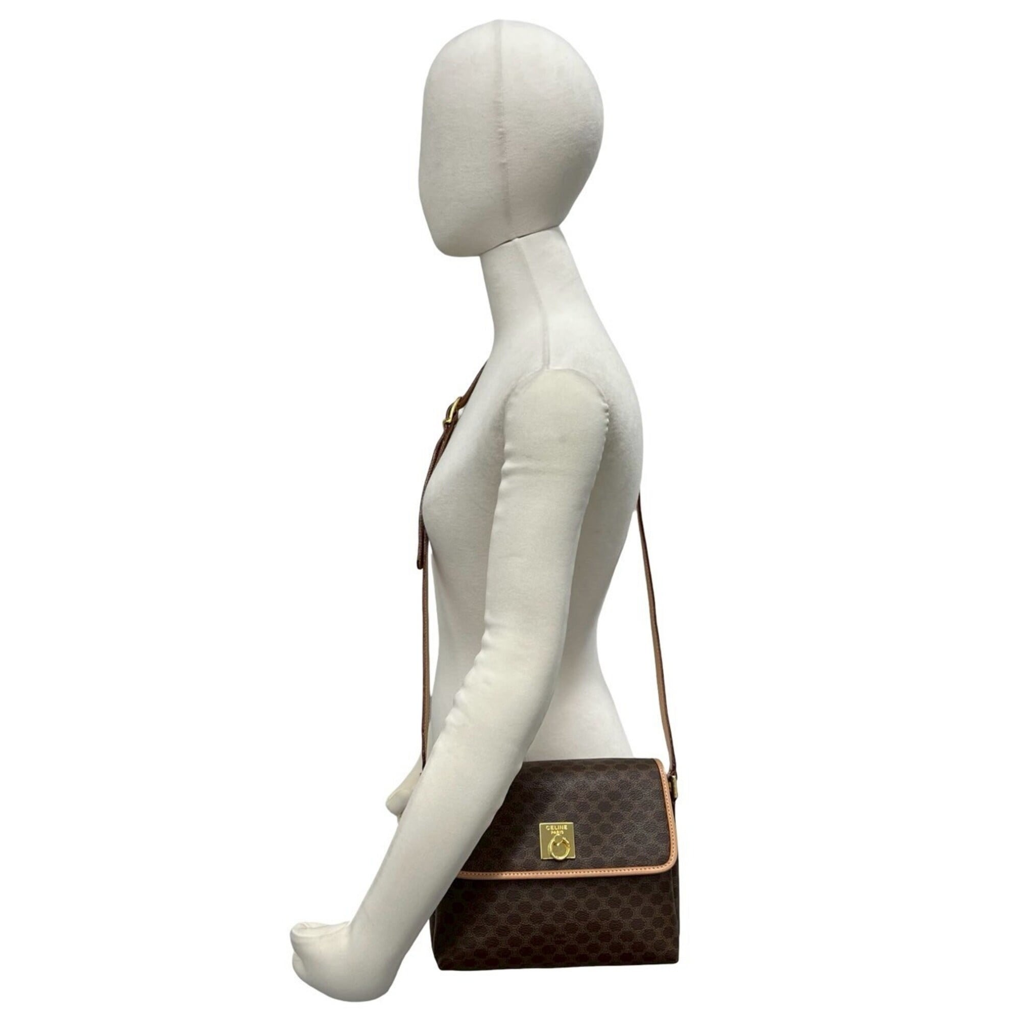 Celine Brown Leather Pvc Pochette Shoulder Bag (Pre-Owned)
