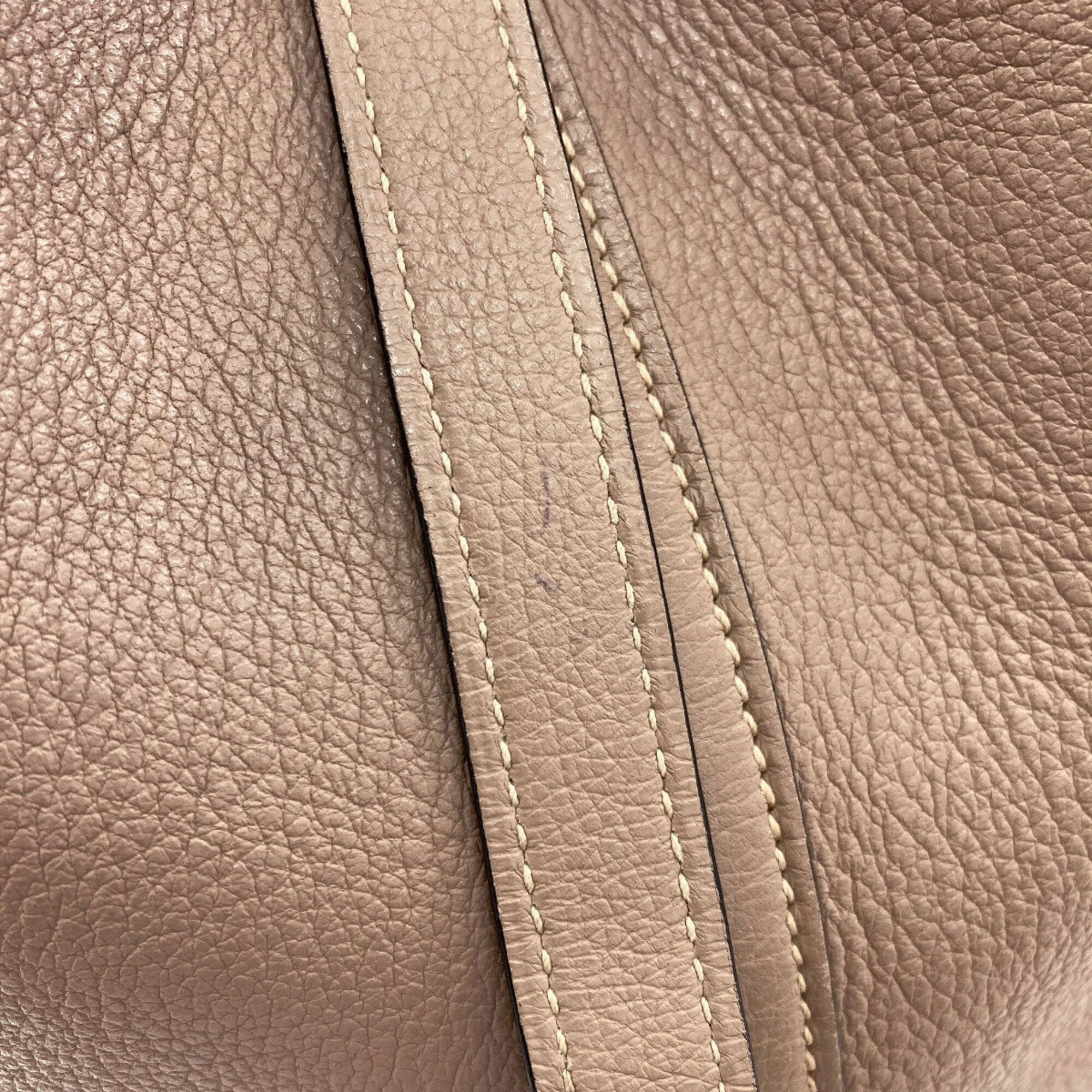 Hermes Gris Tourterelle Chevre Leather Handbag (Pre-Owned)