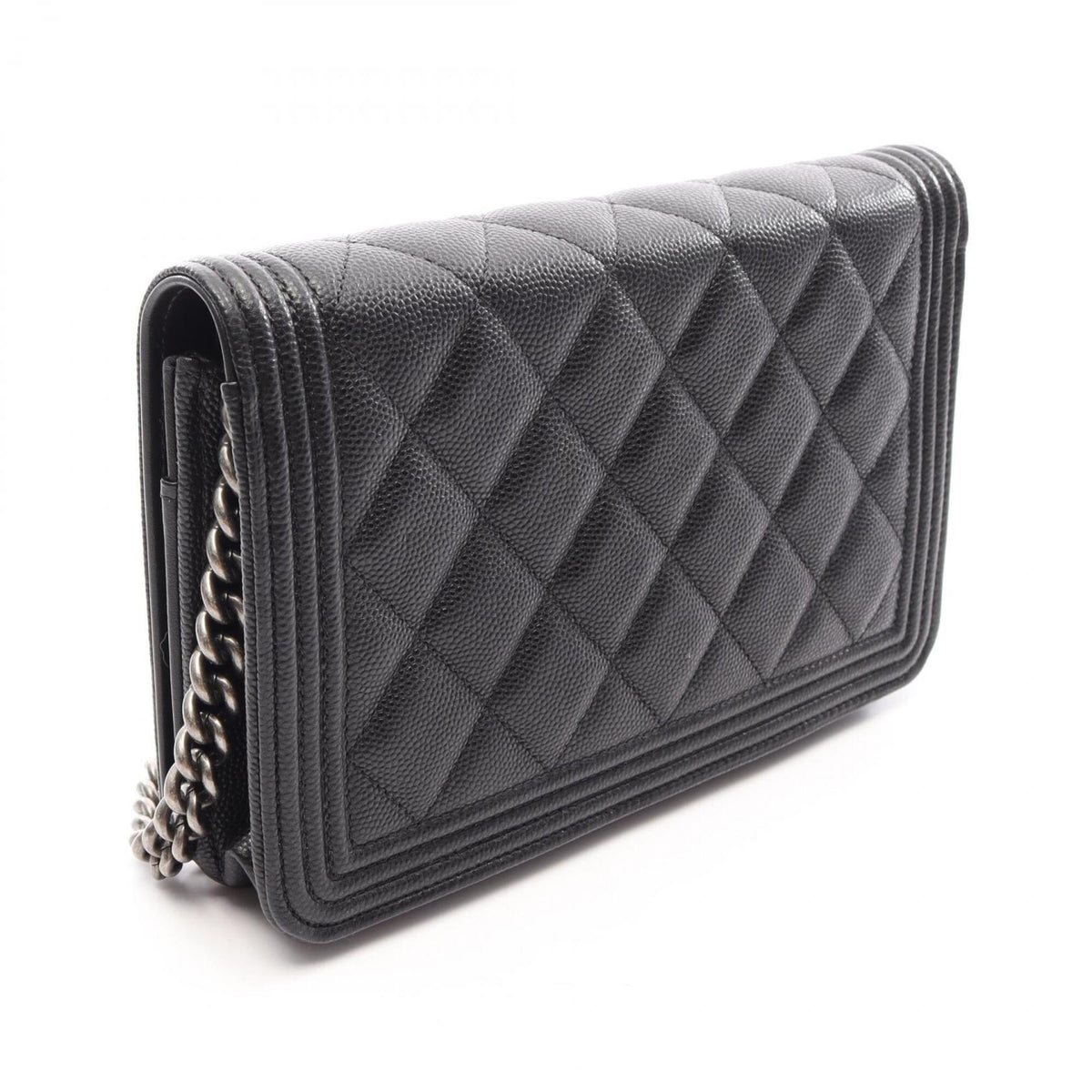 Chanel Black Grained Calfskin Handbag Shoulder Bag (Pre-Owned)