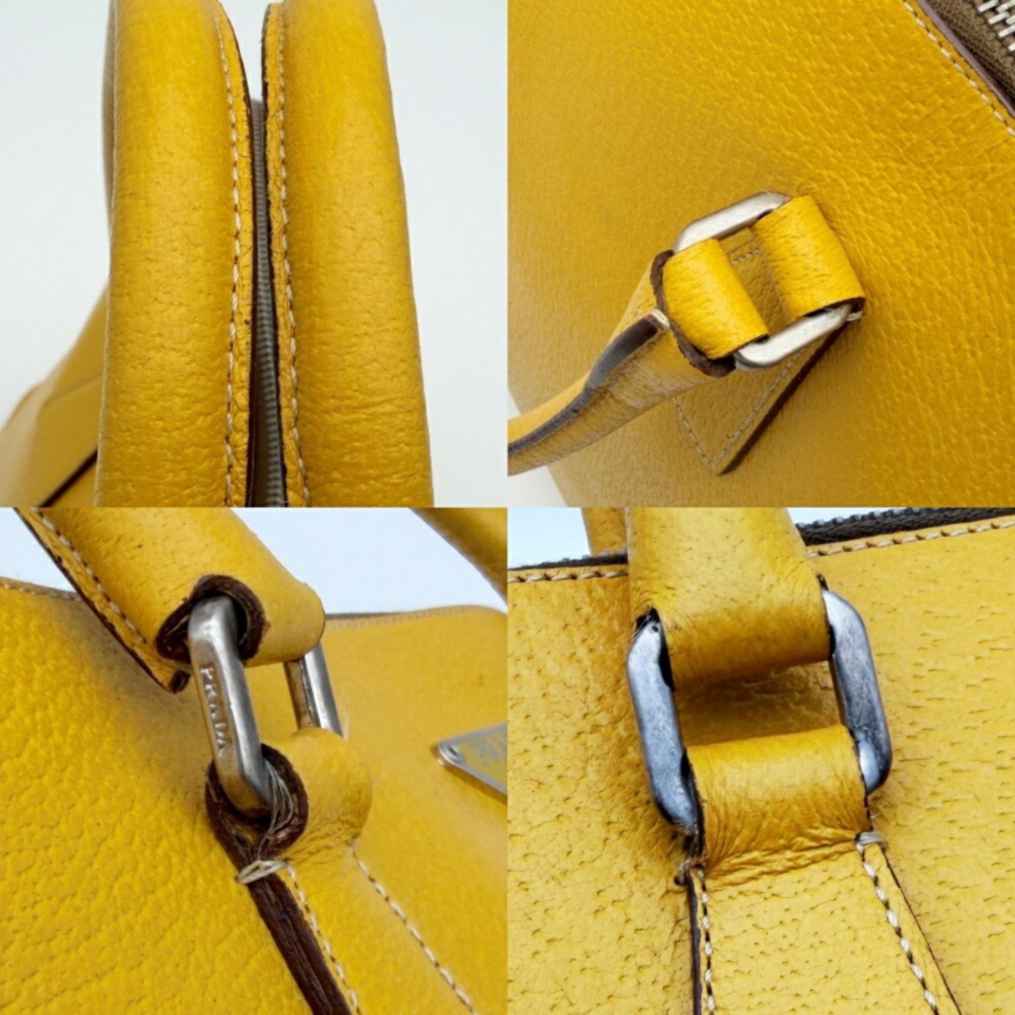 Prada Yellow Leather Tote Bag (Pre-Owned)